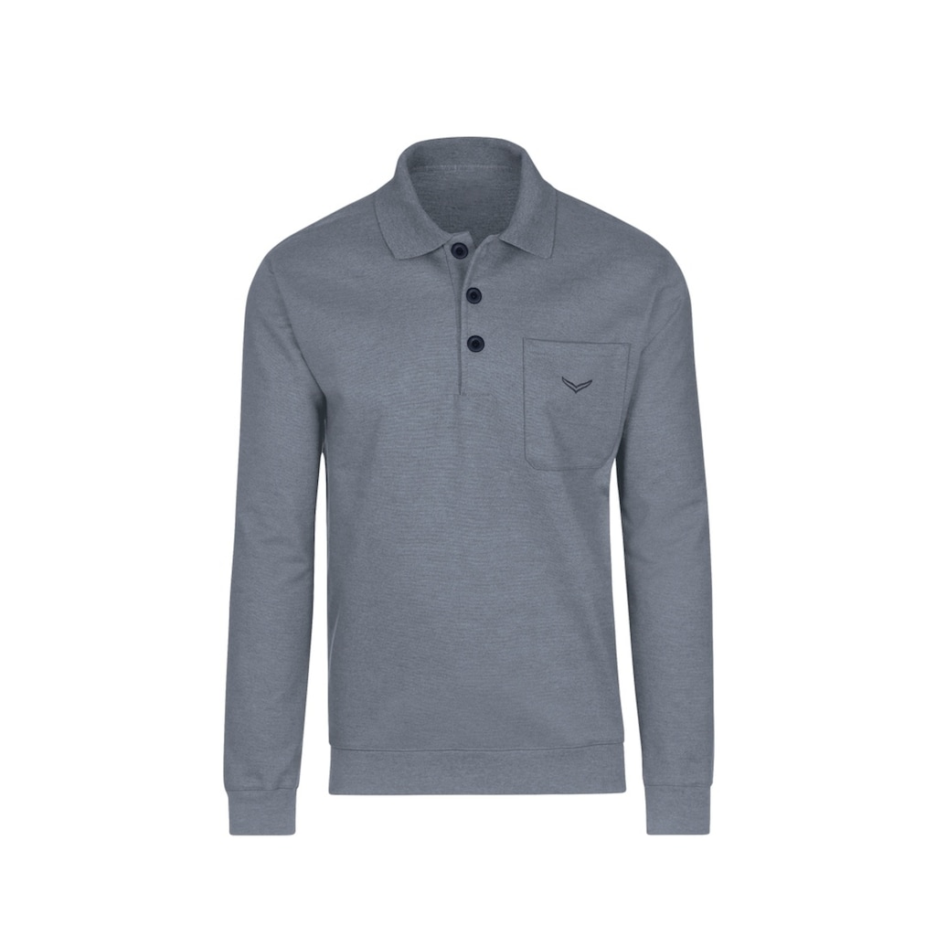 Trigema Sweatshirt »TRIGEMA Langarm Polo aus Sweat-Qualität«