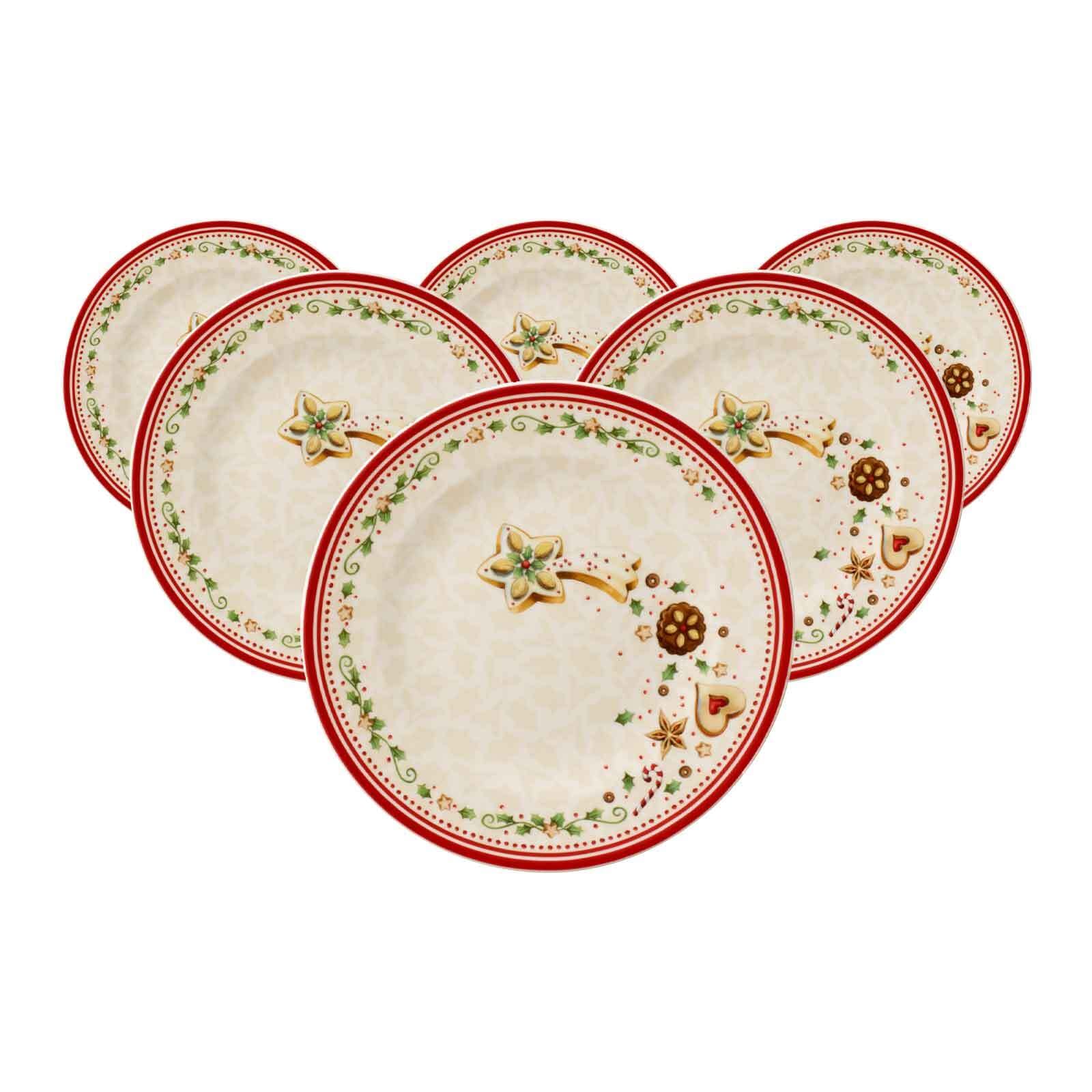 Villeroy & Boch Frühstücksteller "Frühstücksteller Winter Bakery Delight ø 21,5 cm 6er Set bunt"