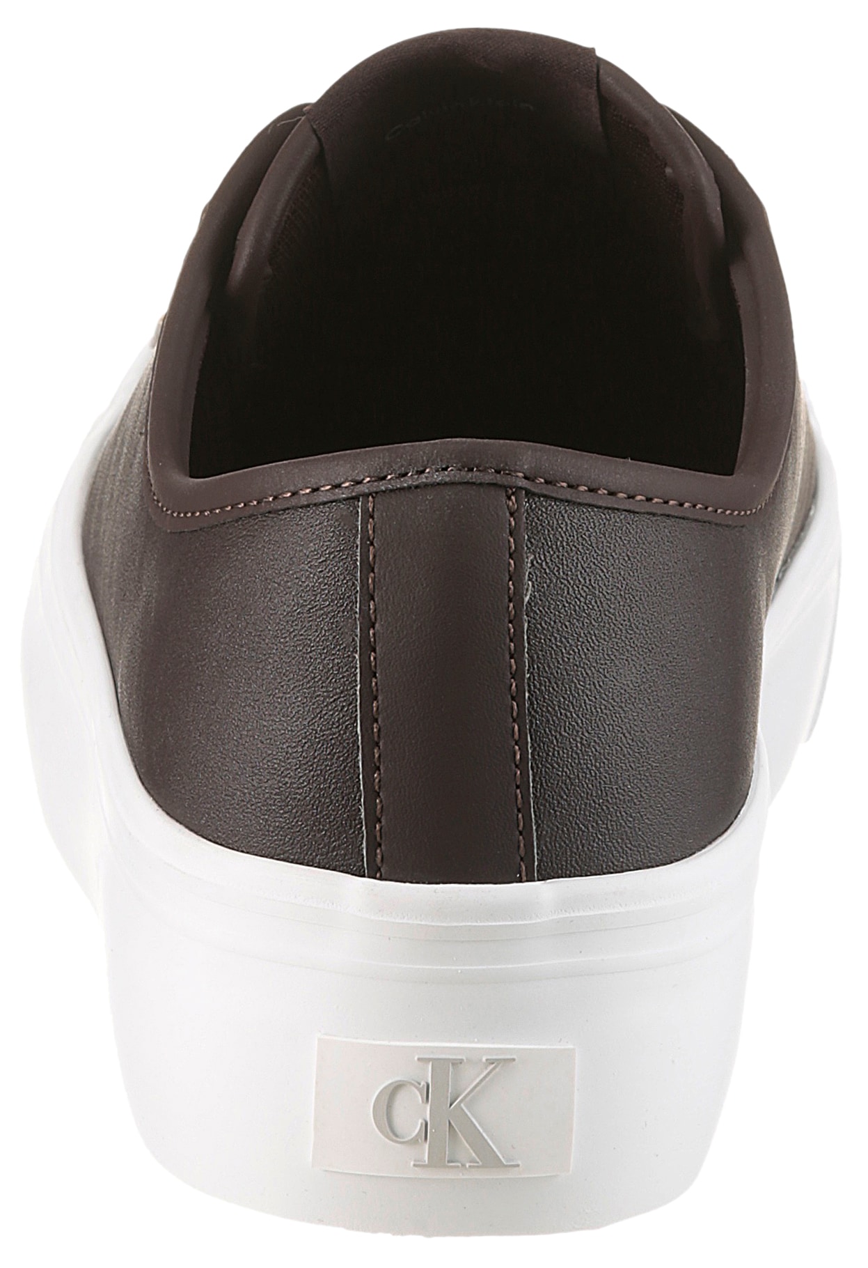 Calvin Klein Jeans Plateausneaker »VULC FLATF LACE UP LTH CK«, Schnürschuh, Halbschuh, Freizeitsneaker mit CK-Logo