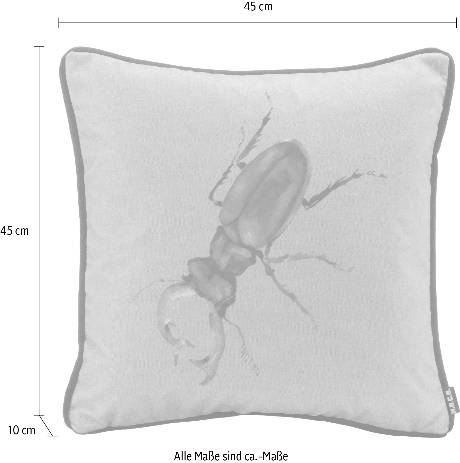 H.O.C.K. Dekokissen »Hirschkäfer«, changierender Samt, Kissenhülle mit Füllung, 1 Stück