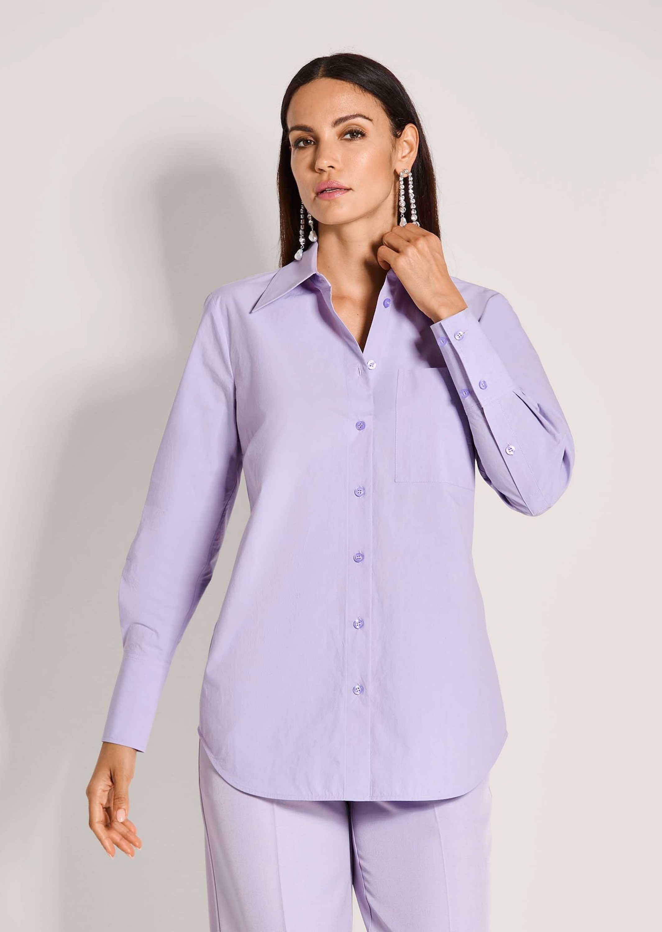 Thumbnail - MADELEINE Langarmbluse "Hemdbluse Baumwollbluse mit Hemdkragen" Ärmelschlitz