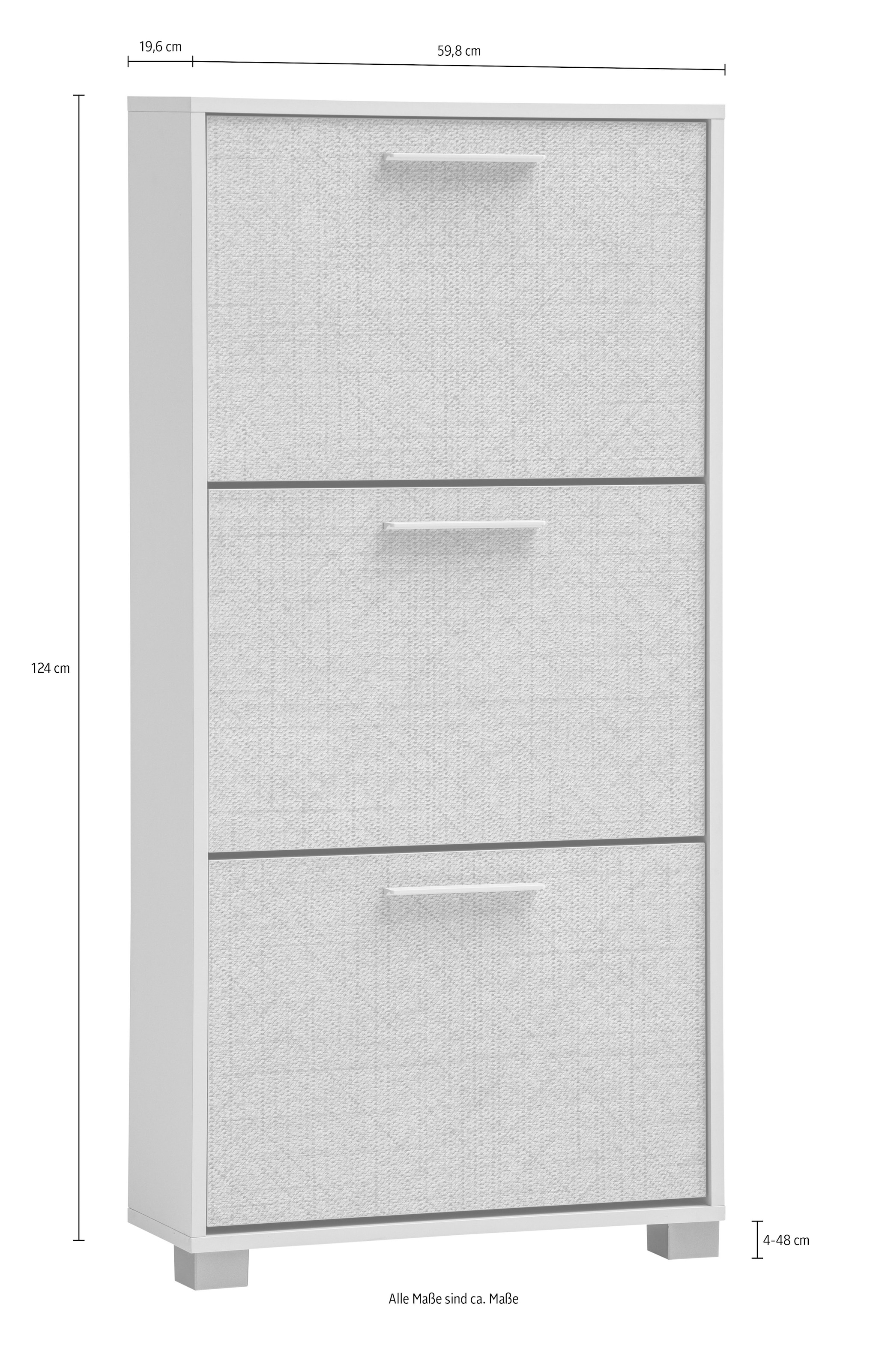 Schildmeyer Schuhschrank »Edno Schuhschrank, Breite 59 cm«, (1 St.), Fronten in Canasta-Dekor mit Korbgeflecht, Platz für 9 Paar Schuhe