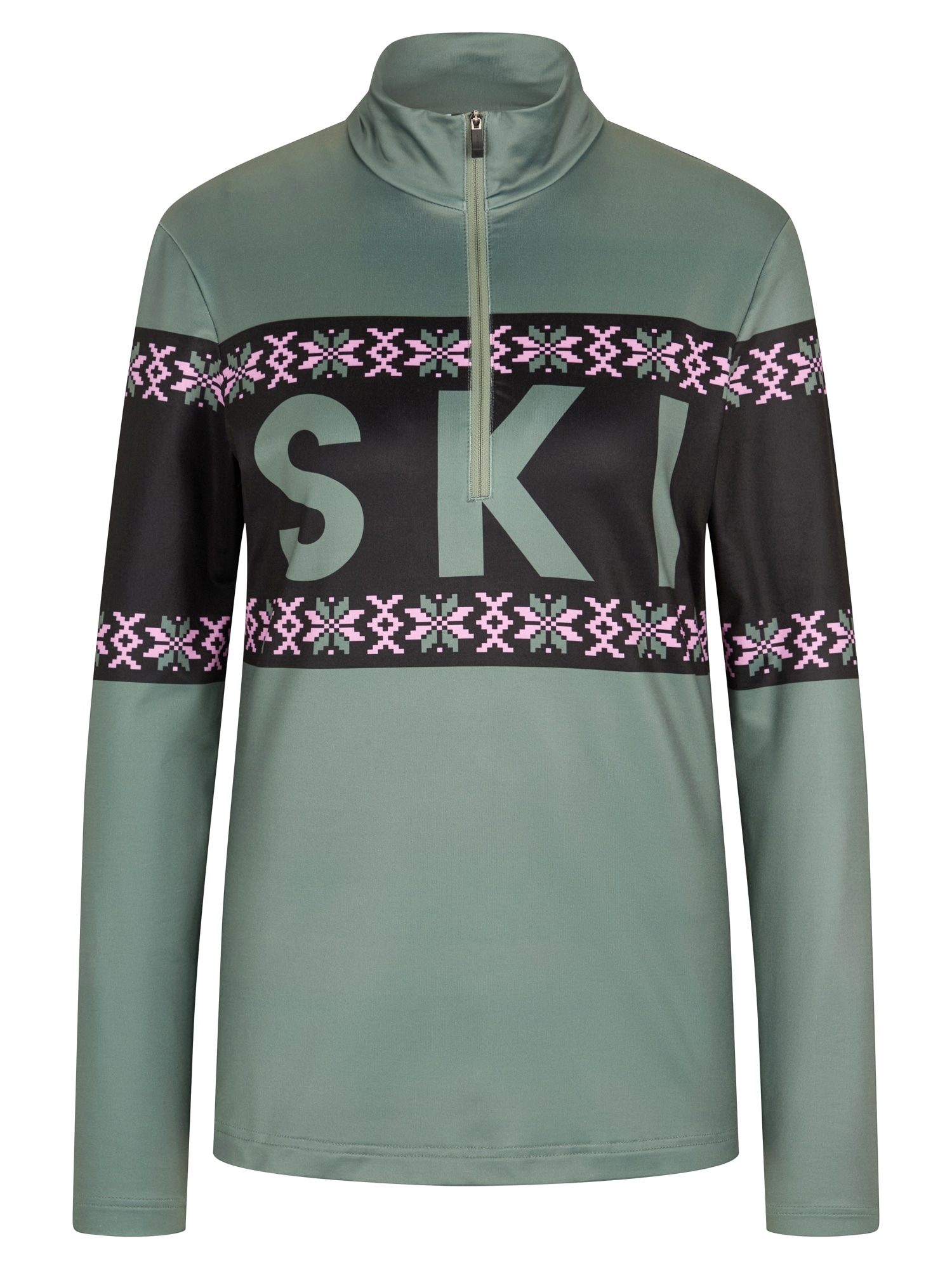 Ziener Sweatshirt "JAILA-Z DAMEN", Stretchmaterial, wärmend, funktionell, halber Front-Reißverschluss