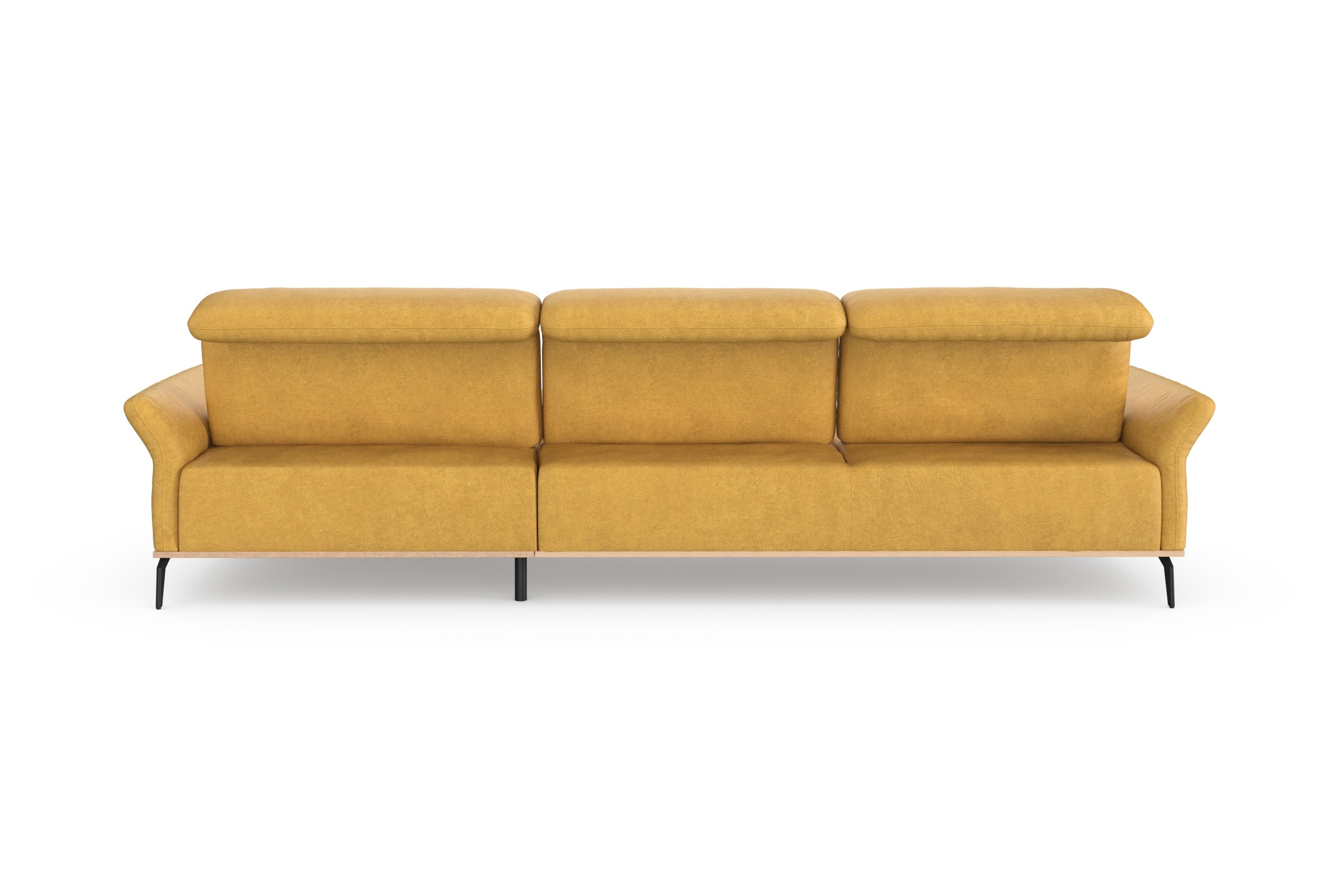 Places of Style Ecksofa »Fjord L-Form«, massiv, wahlweise mit Armlehnfunktion, Kopf- Sitztiefenverstellung