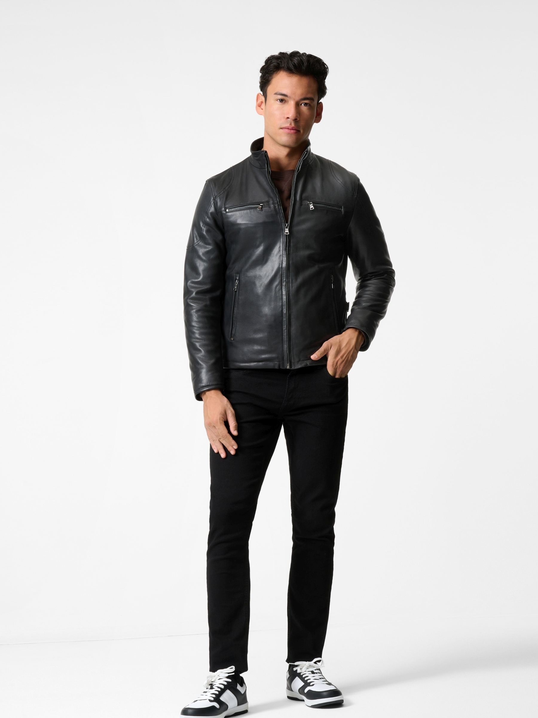 RICANO Lederjacke »Lederjacke Jefferson« ohne Kapuze Handgefertigt aus echtem Leder