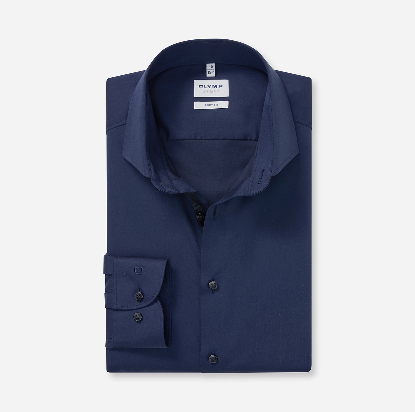 OLYMP Langarmhemd »Level Five« Businesshemd, unifarben, body fit, Royalkentkragen