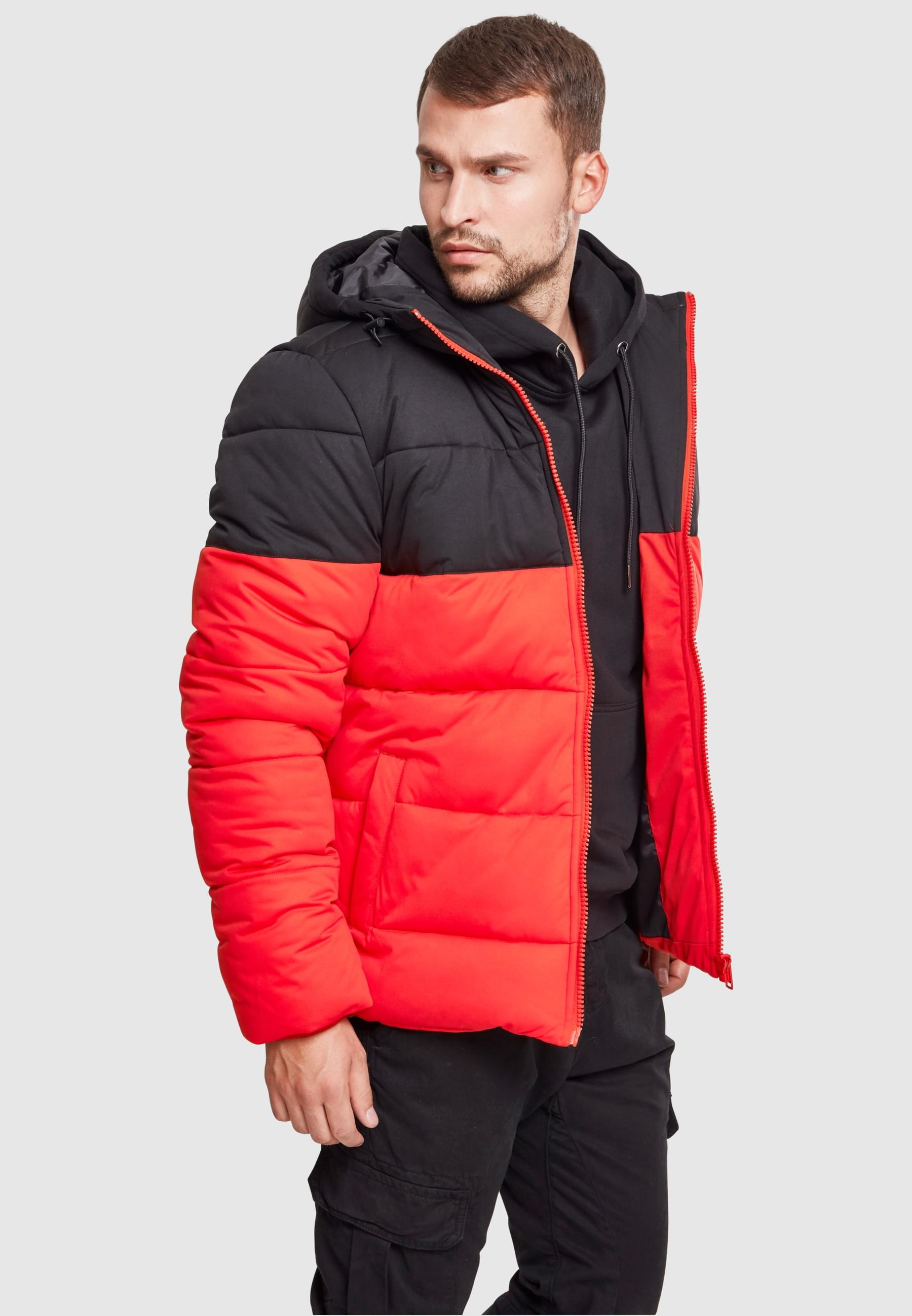 URBAN CLASSICS Winterjacke »Urban Classics Herren Hooded 2-Tone Puffer Jacket«, (1 St.), mit Kapuze