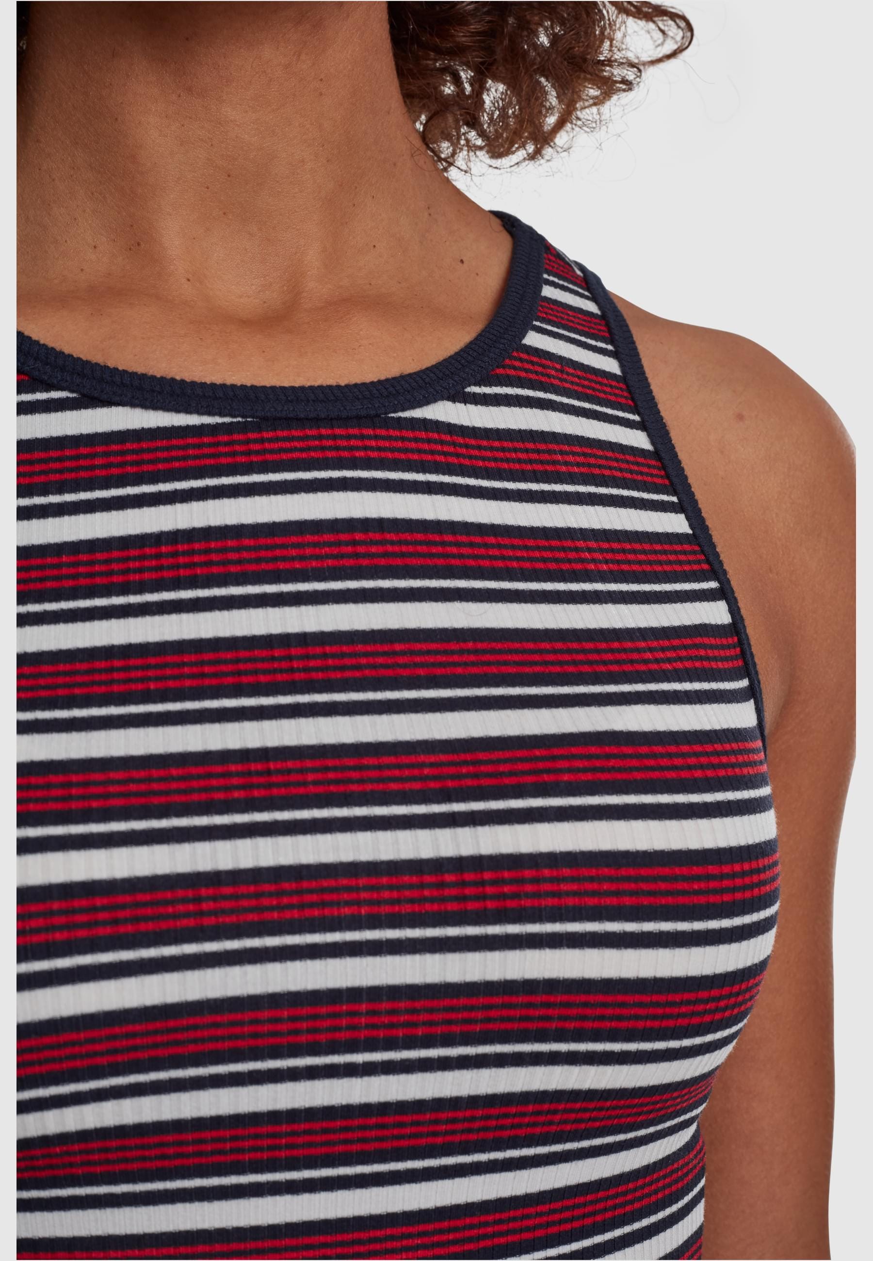 URBAN CLASSICS Muskelshirt »Urban Classics Damen Ladies Rib Stripe Cropped Top«, (1 tlg.)