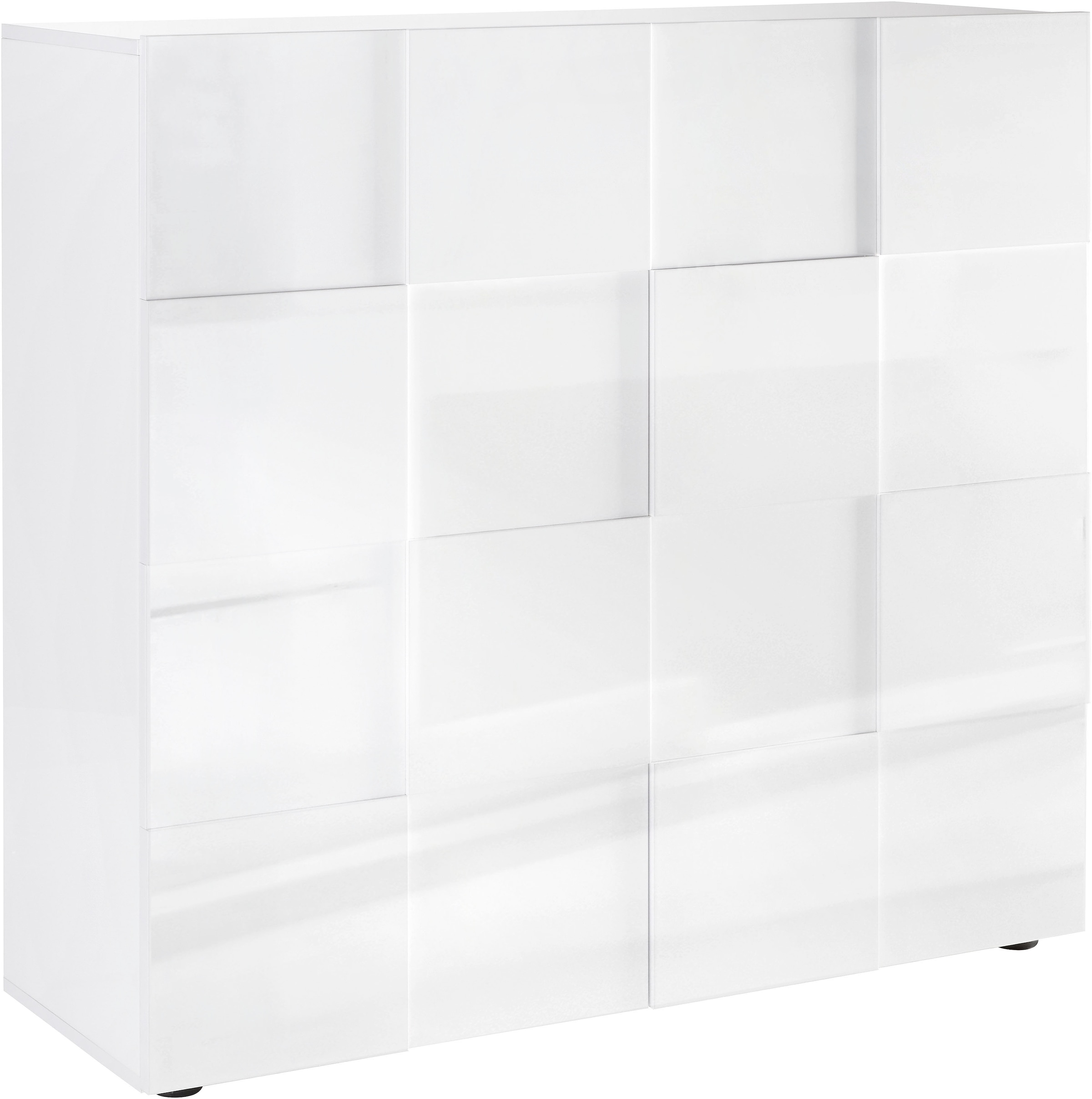 INOSIGN Highboard "Dama Höhe 111 cm, Breite 121 cm, Kommode 2 Türen, Hochkommode", Front in 3D-Optik, viel Stauraum, ver