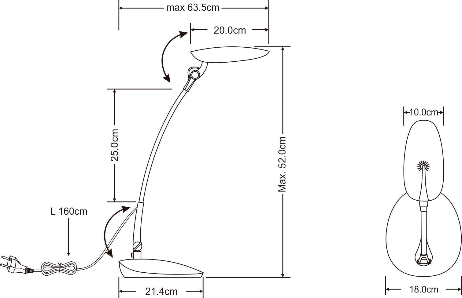 GLOBO LIGHTING LED Tischleuchte »BEAVER« LED-Modul Tischlampe/Arbeitszimmer/Bürotischleuchte