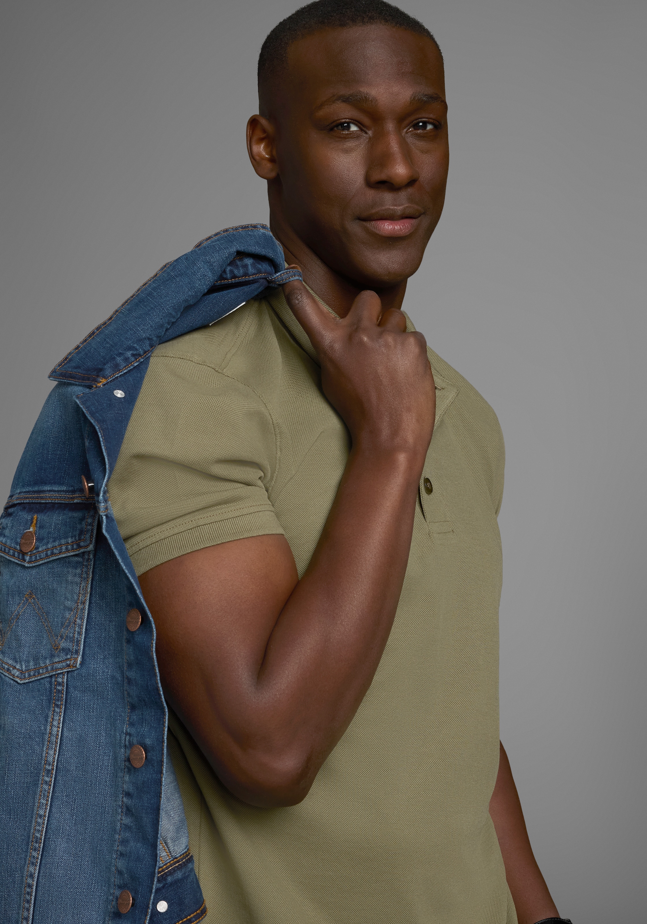 Man's World Poloshirt, Kurzarm, lockere Passform, unifarben