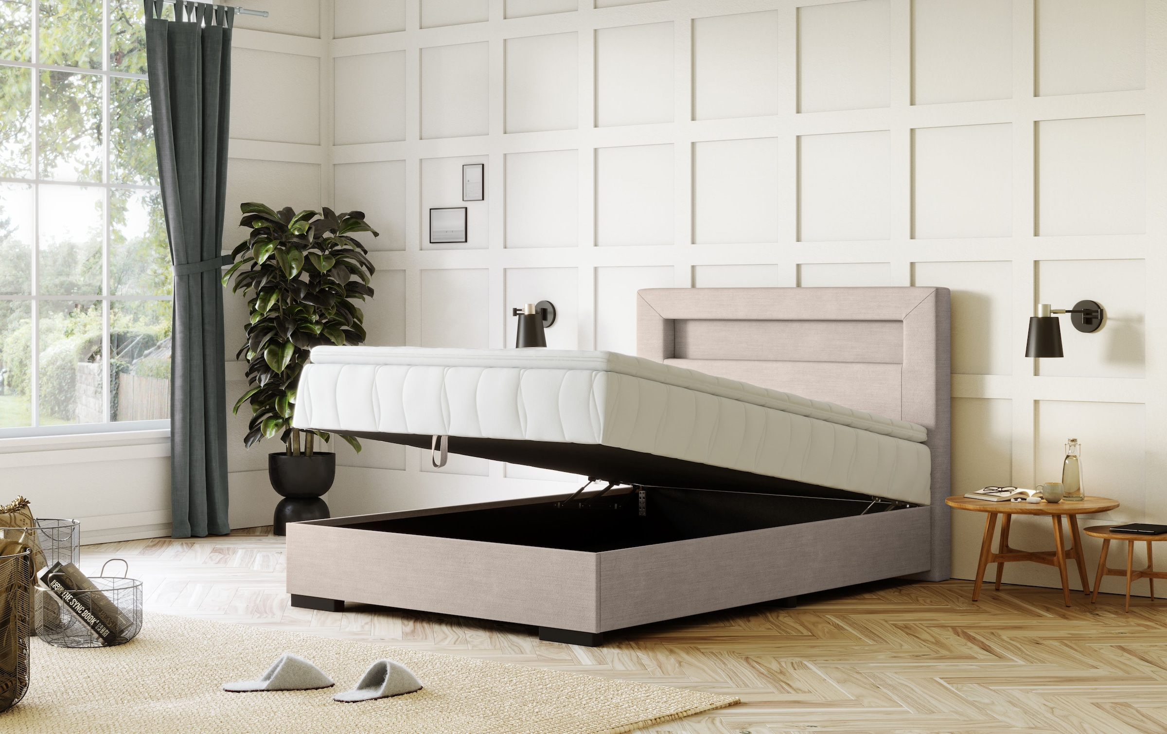COTTA Boxbett »Kelly«, ausgestattet mit LED-Licht, inkl. Bettkasten