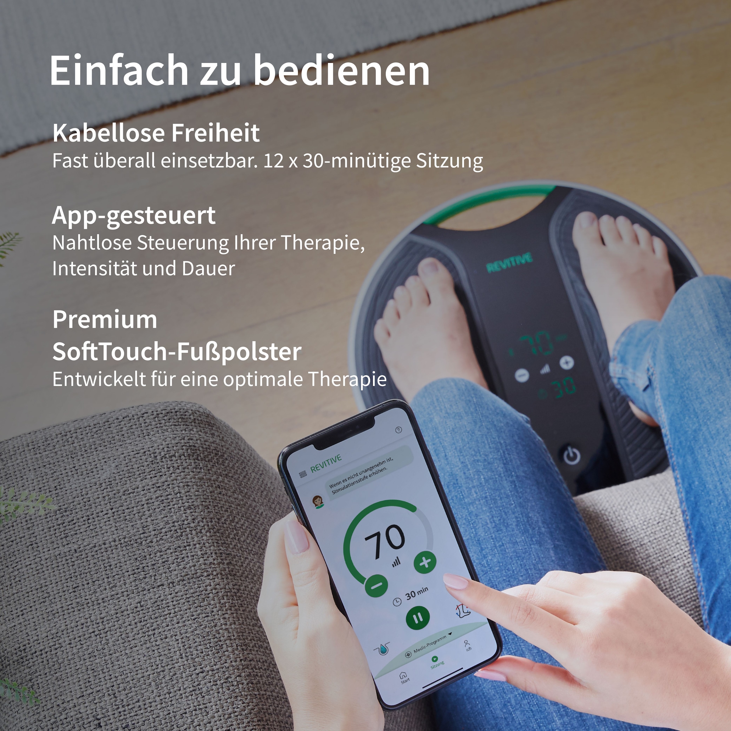 REVITIVE EMS-Fußmassage-Gerät »Medic Coach Durchblutungs-Stimulator« Effektive Knieschmerztherapie und bessere Durchblutung