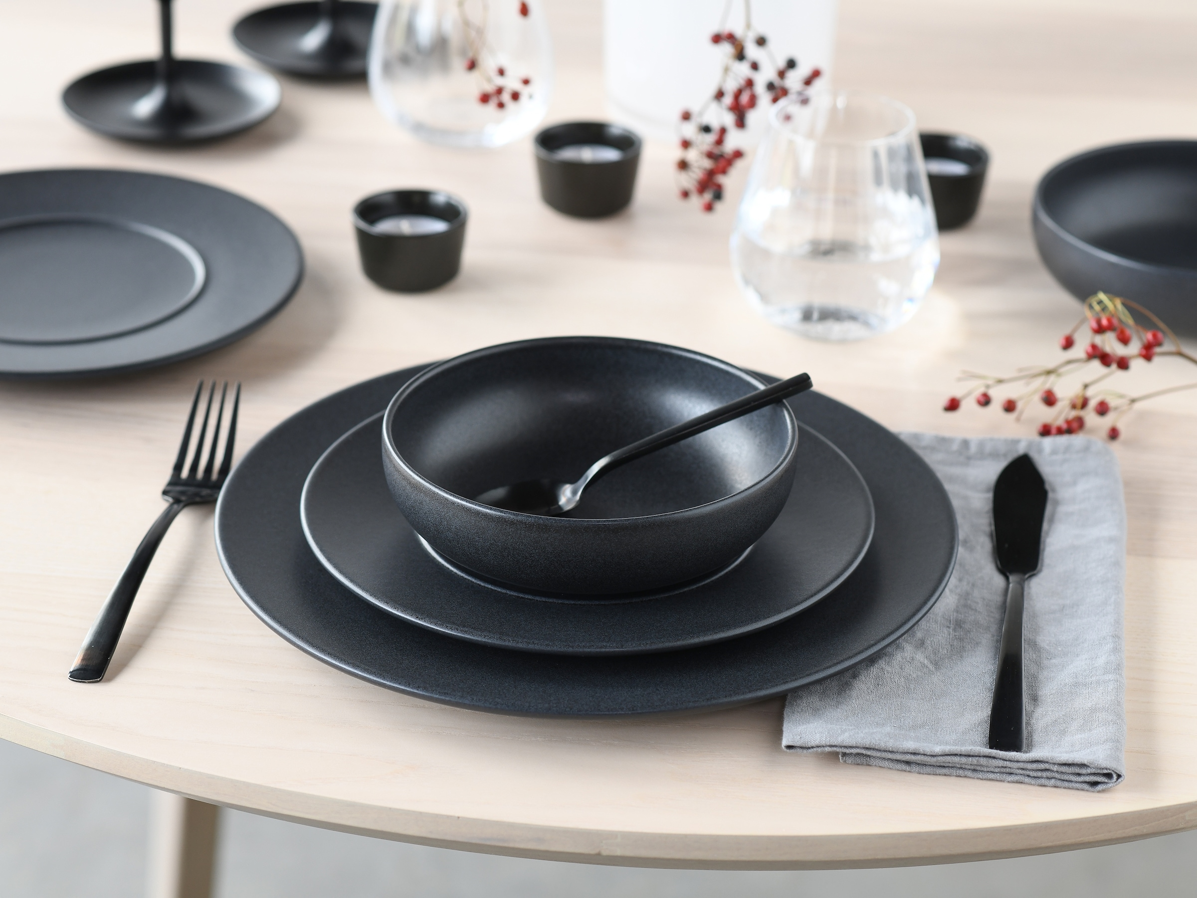 CreaTable Teller-Set »Unico, Teller Set, 12-tlg.« Eleganter Flair, Breite Fahne, Edel