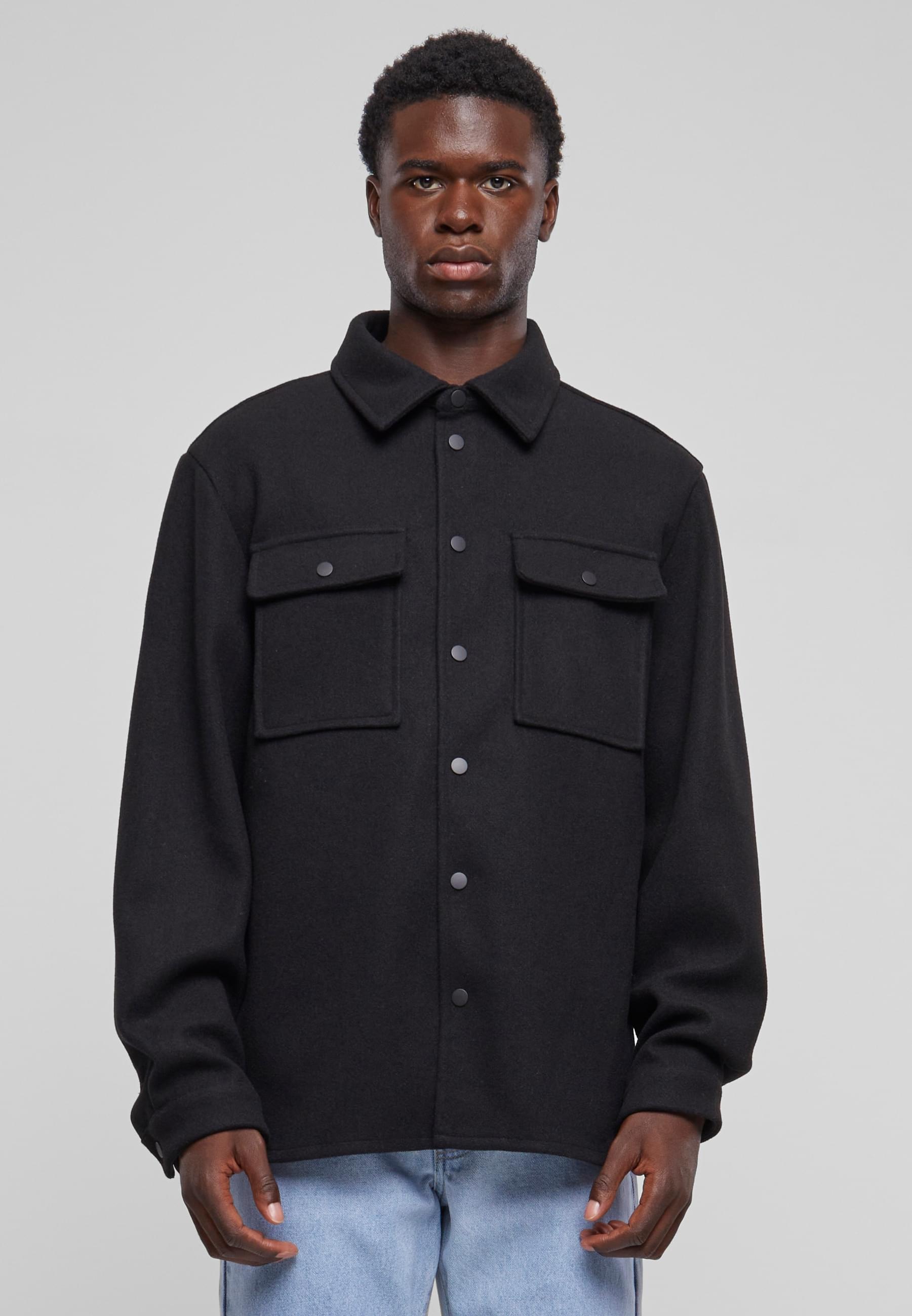 URBAN CLASSICS Langarmhemd »Urban Classics Herren Plain Overshirt«, (1 tlg.)