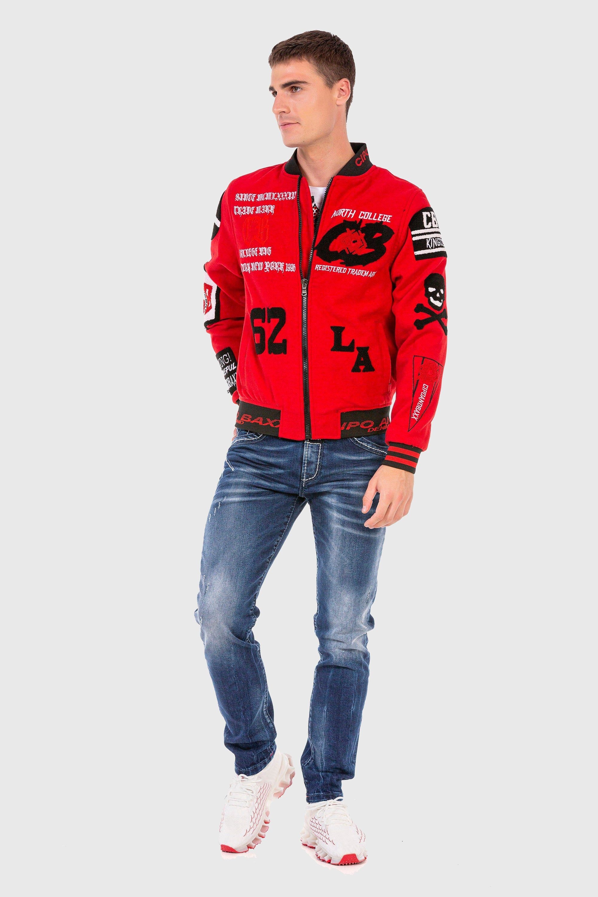 Cipo & Baxx Outdoorjacke »Jacke«, ohne Kapuze, mit coolen Stickereien