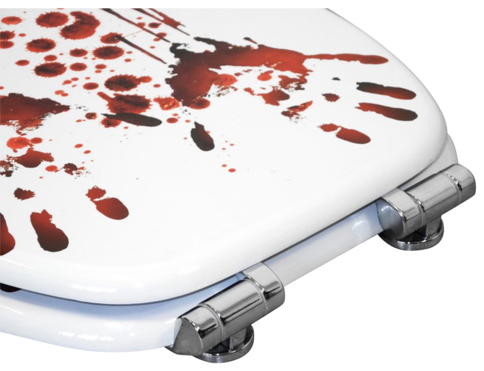 Sanilo Badaccessoire-Set »Blood«, (Komplett-Set, 3 tlg.), bestehend aus WC-Sitz, Badteppich und Waschbeckenstöpsel