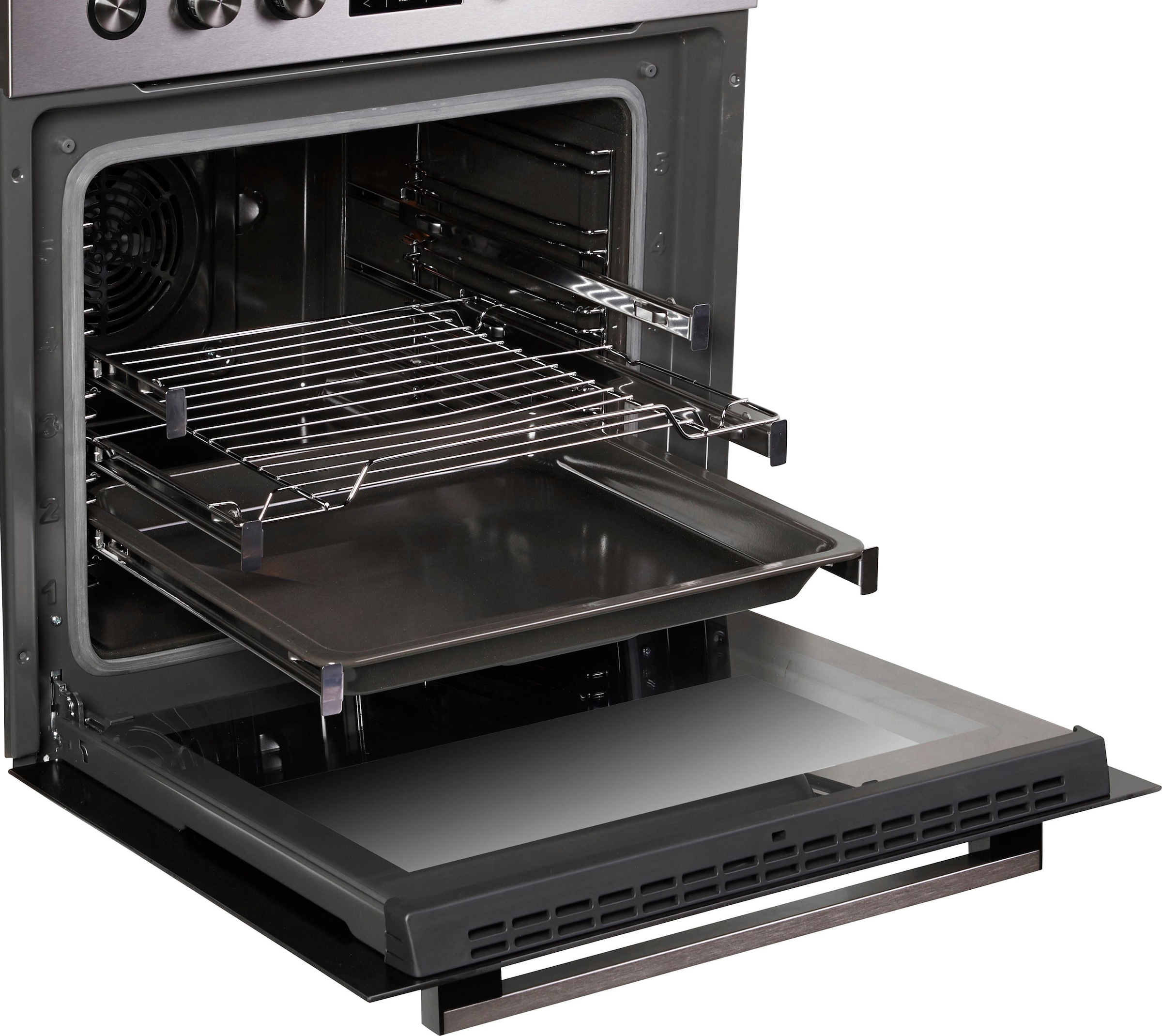 Amica Elektro-Herd-Set »EHC 934 001 E«, mit 3-fach-Teleskopauszug, Simple Steam Reinigungsfunktion, SteamClean