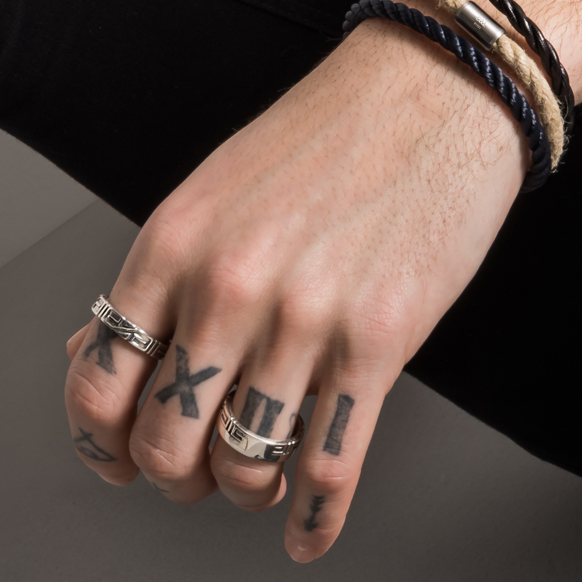 CAÏ Fingerring »925/- Sterling Silber rhodiniert Ornament«
