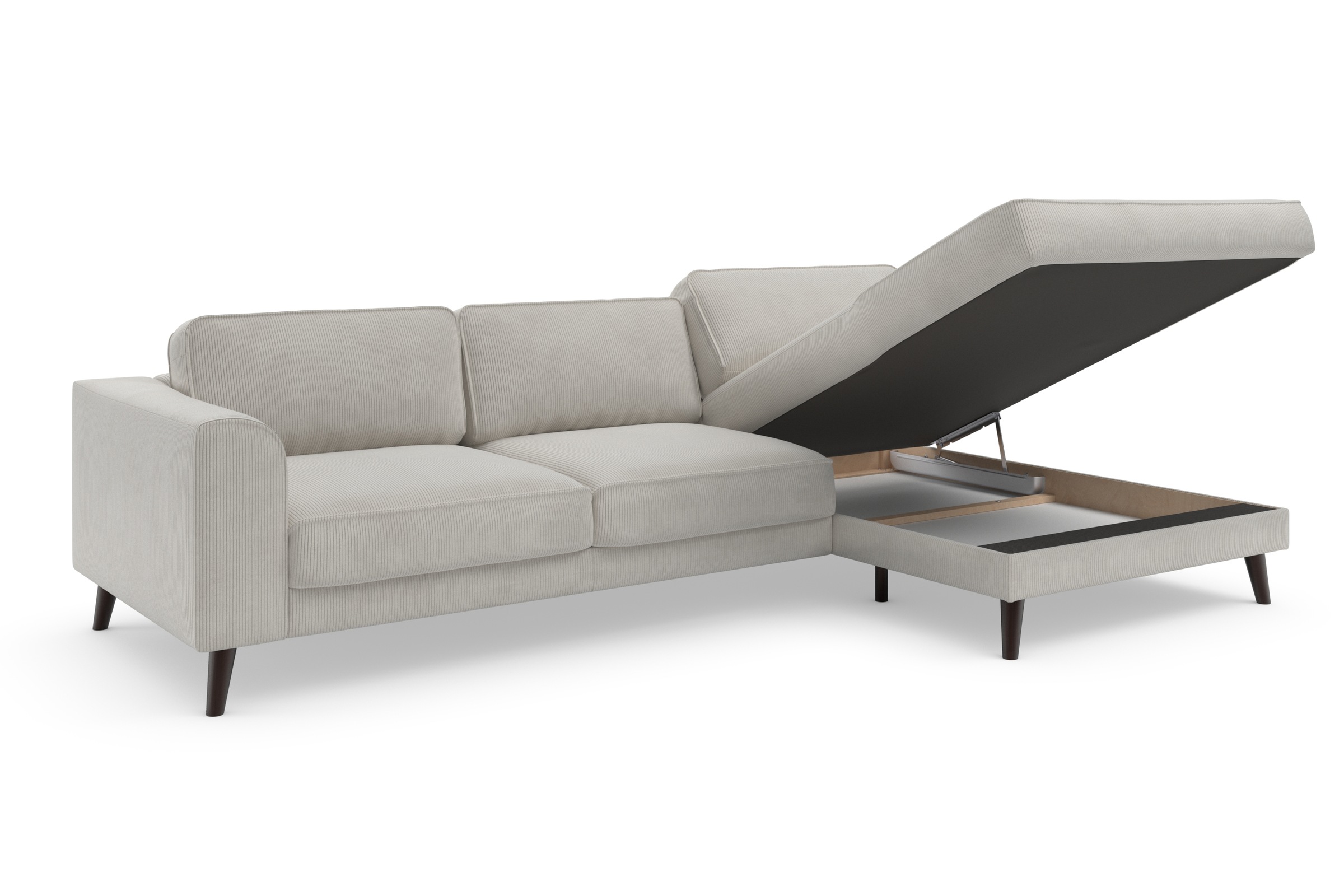 TRENDMANUFAKTUR Ecksofa »Lumber Jack, elegantes Designsofa, zeitlos modern, hoher Sitzkomfort«, wahlweise mit Bettfunktion u. Bettkasten, L-Form