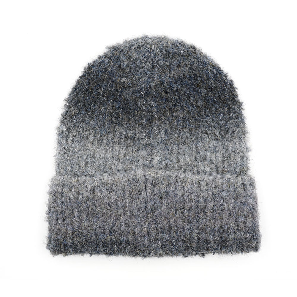 CAPO Strickmütze Wollanteil, Bouclè-Garn, Farbverlauf,