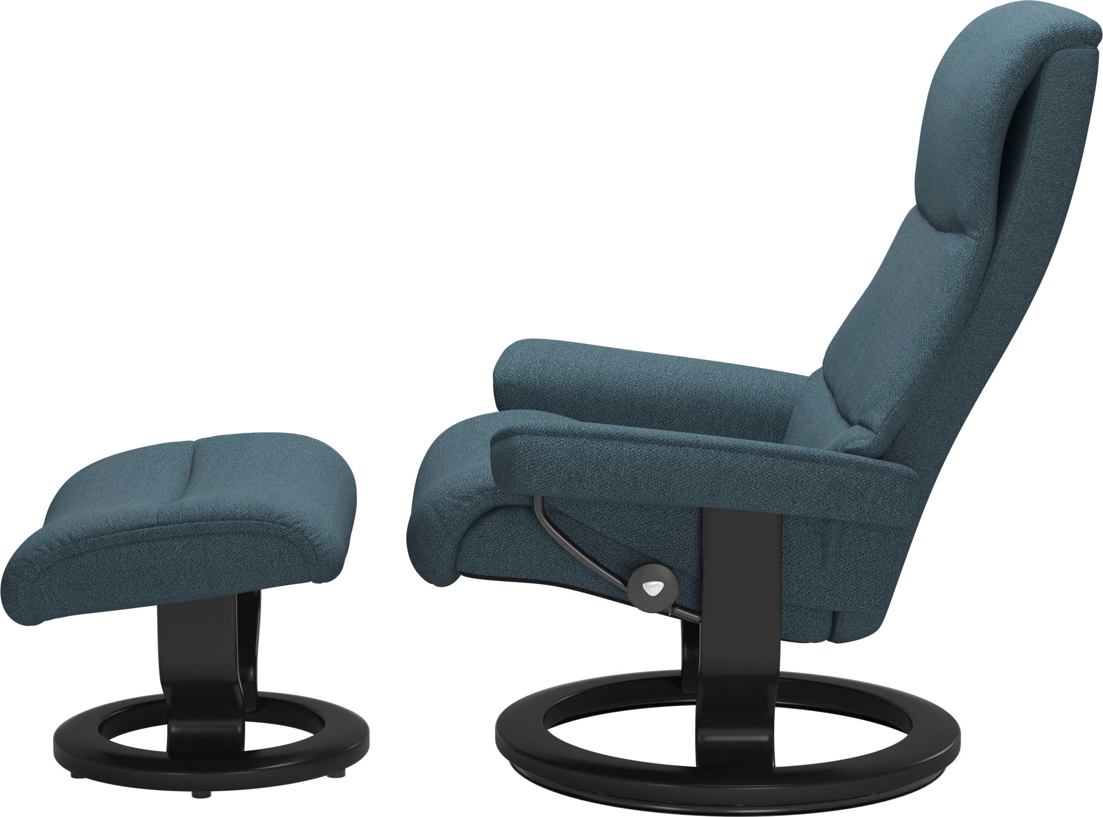 Stressless® Relaxsessel »View«, (Set, Relaxsessel mit Hocker), mit Classic Base, Größe M,Gestell Schwarz