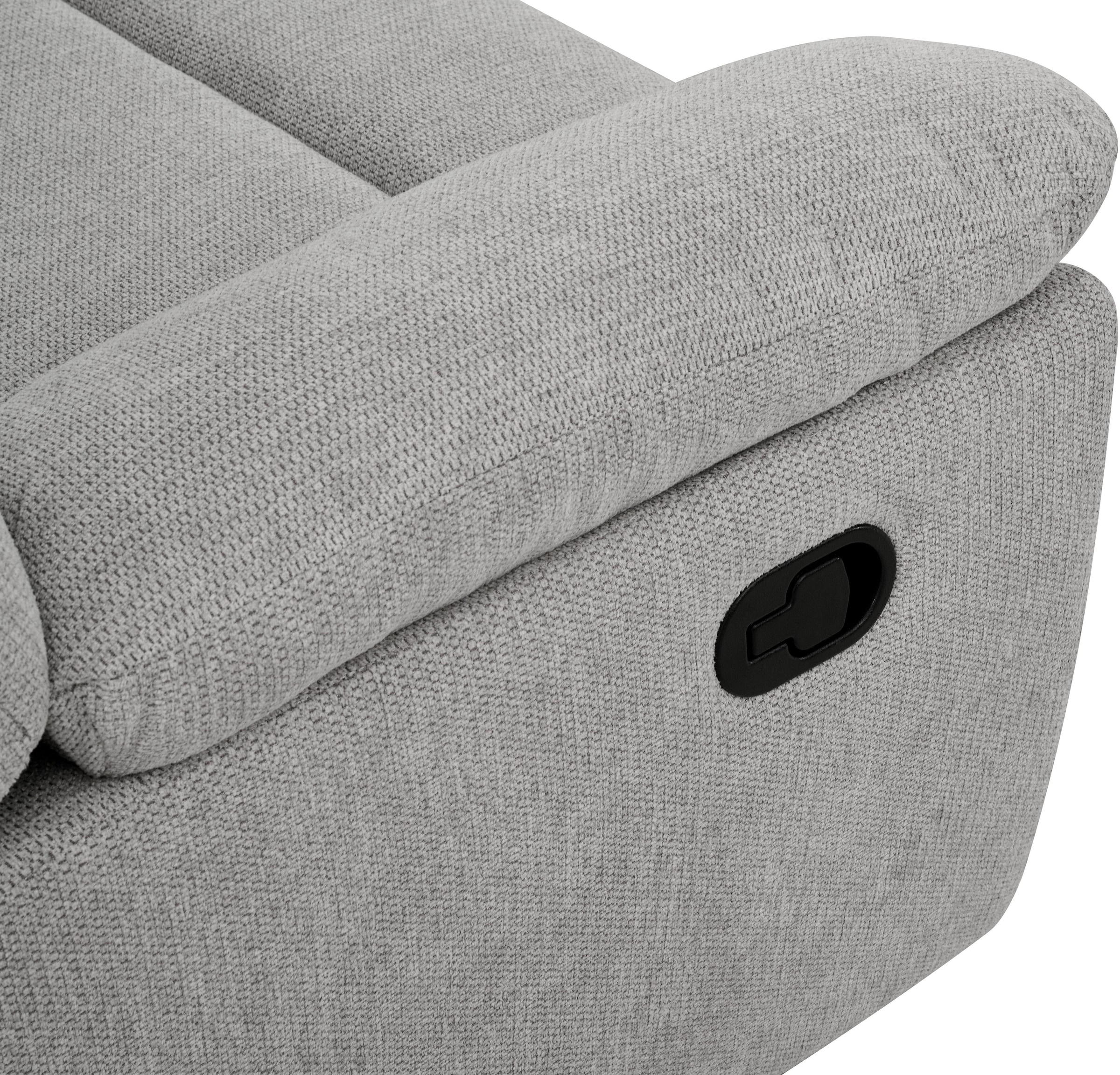 Home affaire Ecksofa »LANNOY, L-Form,  233cm, manuelle u. elektrische Funktion, mit USB A/C,« Liegefunktion 105°-150°, Federkern, Struktur fein