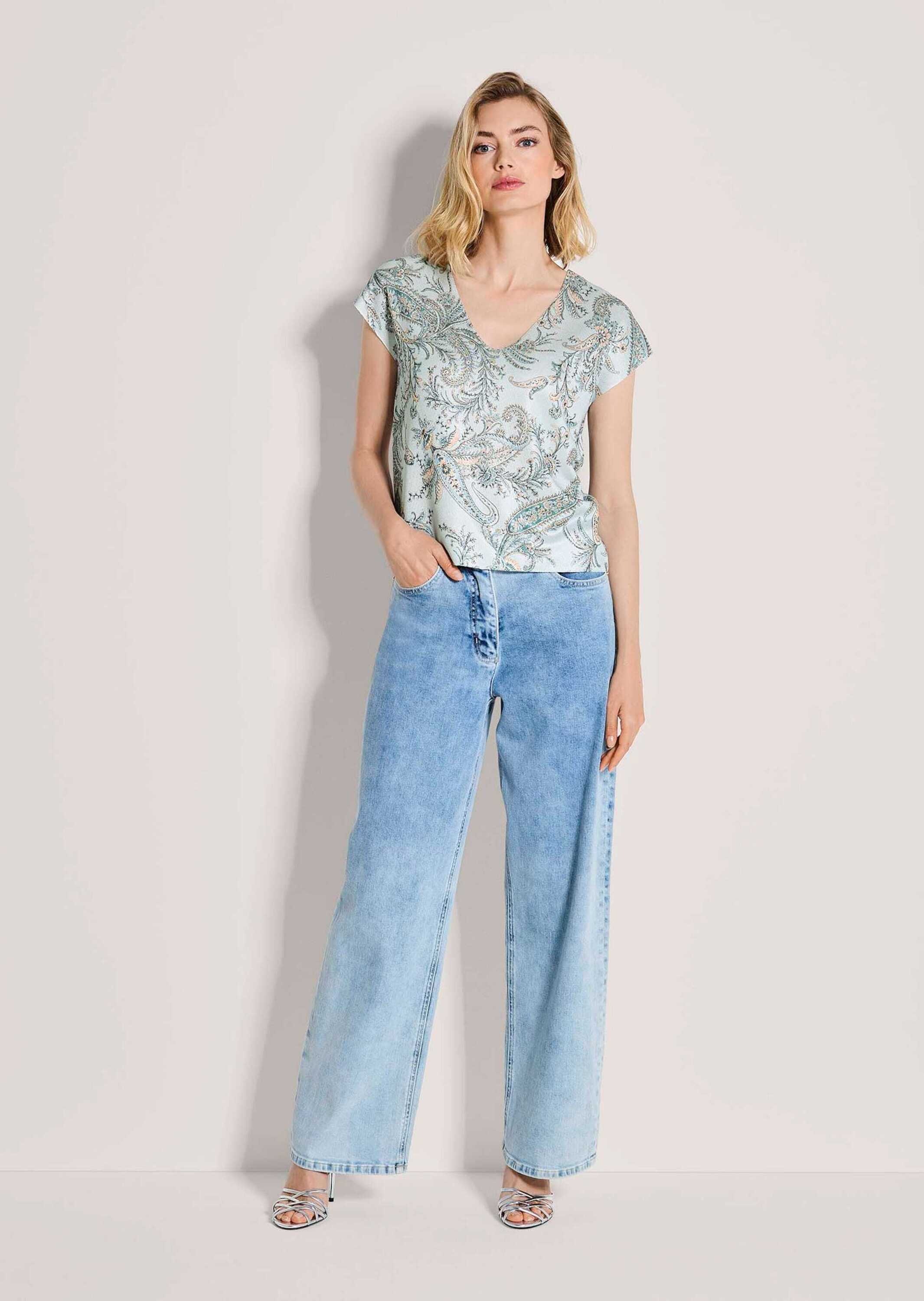 MADELEINE Longpullover "Stricktop Viskoseshirt mit Paisley-Muster" Dezent s günstig online kaufen