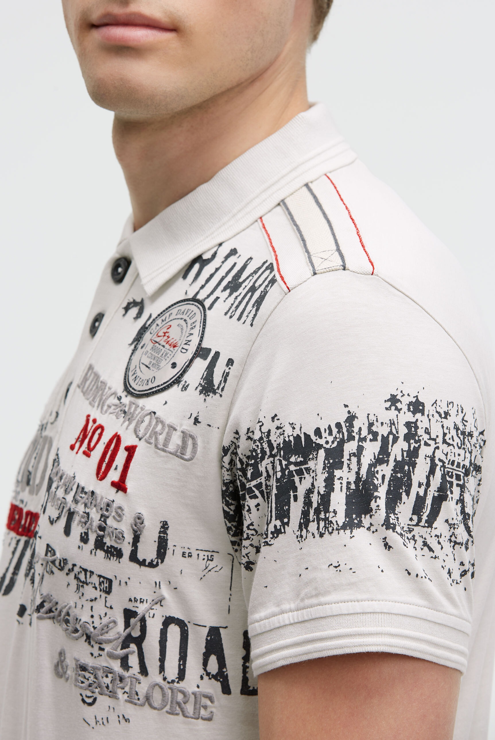 CAMP DAVID Poloshirt mit Kontrastnähten