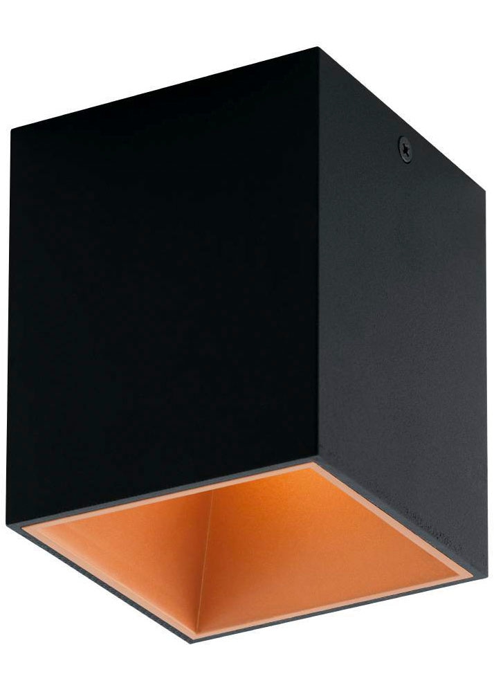 EGLO Deckenleuchte »POLASSO«, 1 flammig, Leuchtmittel LED-Modul | LED wechselbar, Deckenlampe, Aluminium, Kunststoff, Farbe: Schwarz, kupfer, L: 10x10cm