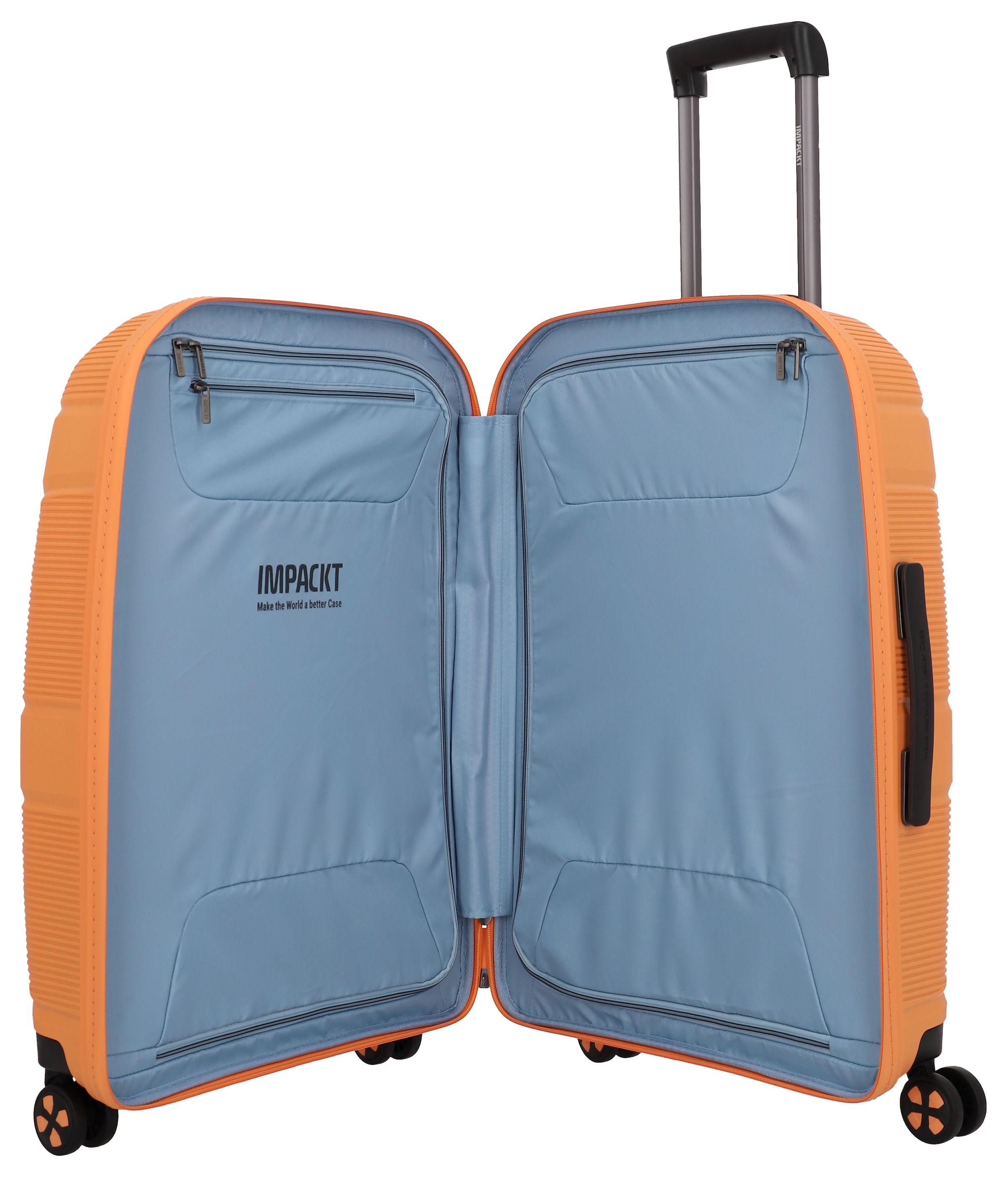 IMPACKT Hartschalen-Trolley »IP1, verschiedene Größen und Farben«, 4 Rollen, Hartschalen-Koffer vegan Koffer Reisegepäck USB-Port TSA Zahlenschloss