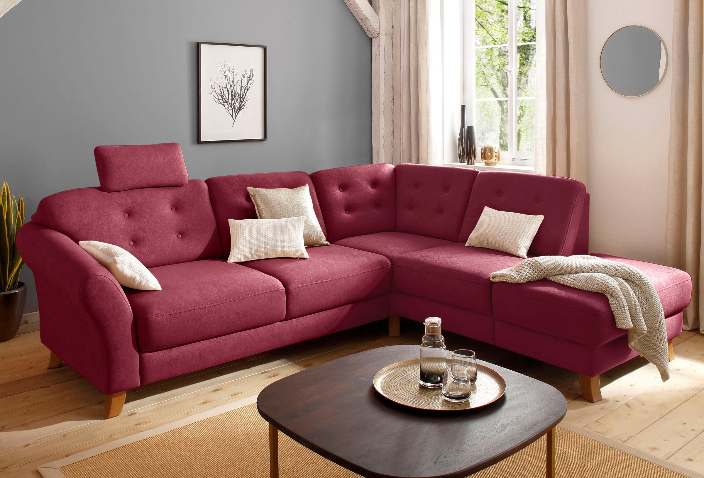 OTTO home Ecksofa "Trondheim L-Form, B: 260 cm, Federkern, Komfortsitz" optional Schlaffunktion und Stauraum, Eckcouch frei stellbar