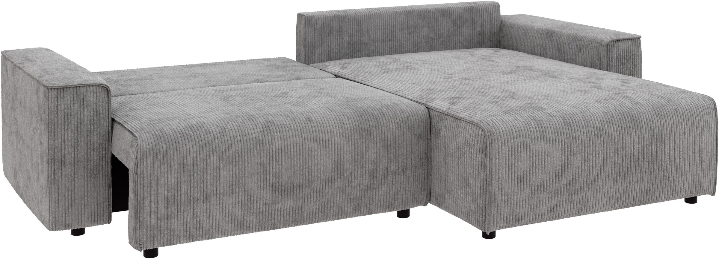 INOSIGN Ecksofa »Chance, Recamiere beidseitig montierbar, Schlaffunktion, Breite 265 cm«, in Cordstoff HYPER, mit Schlaffunktion und Bettkasten