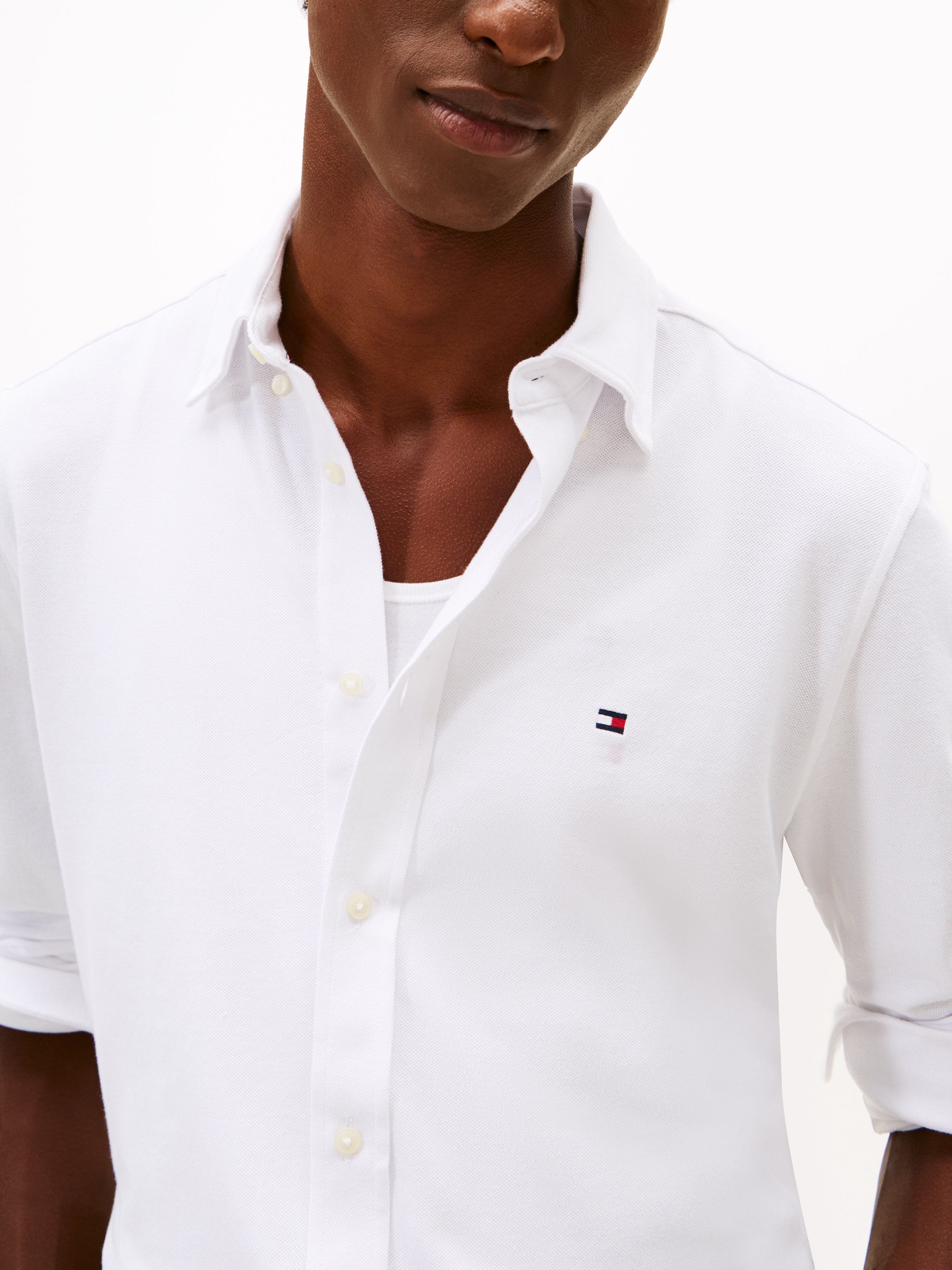 Tommy Hilfiger Langarmhemd "KNIT PIQUE FEATHERWEIGHT" günstig online kaufen