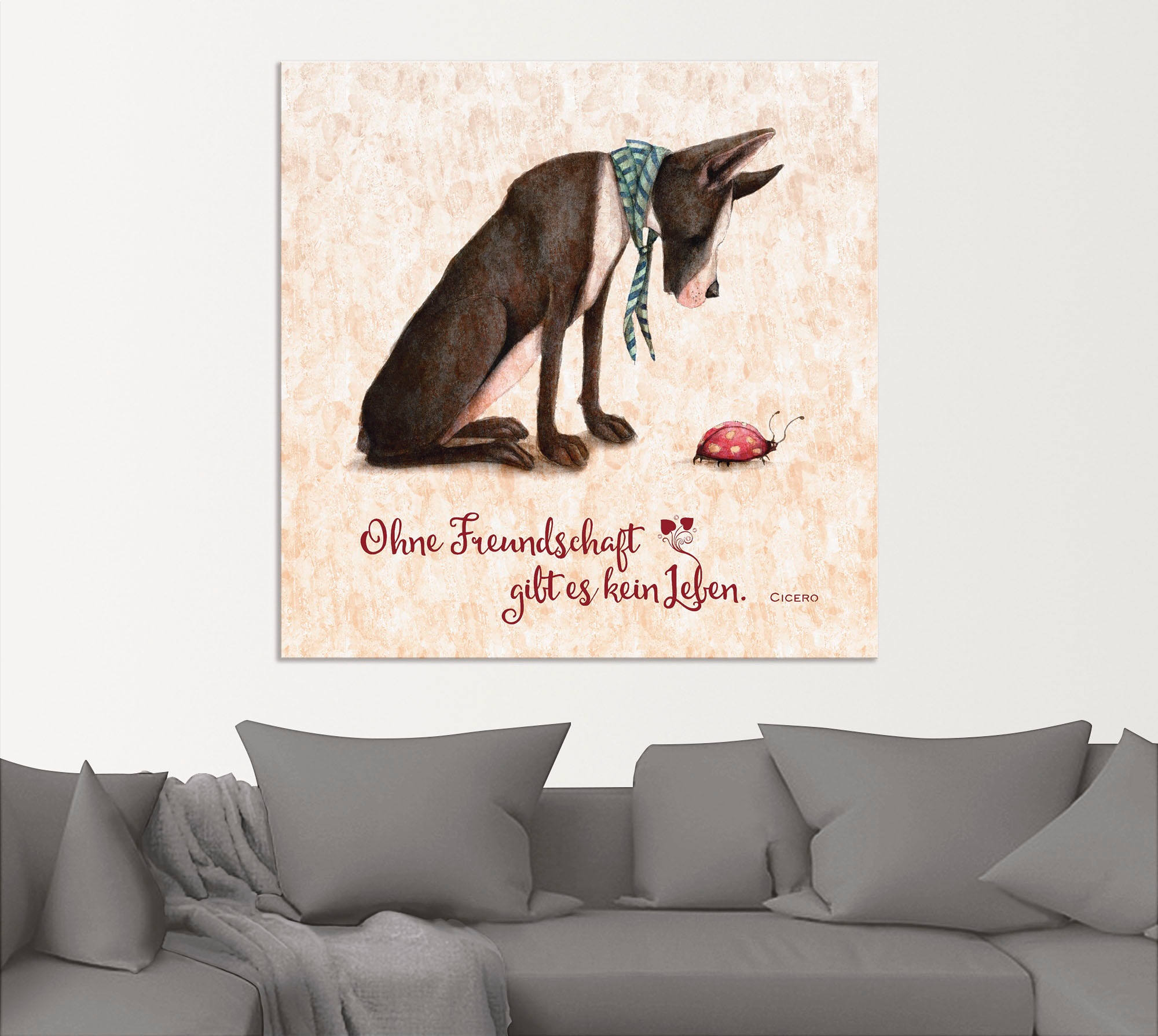 Artland Wandbild »Lebensweisheit Freundschaft«, Tiere, (1 St.), als Alubild, Outdoorbild, Leinwandbild, Poster in verschied. Größen