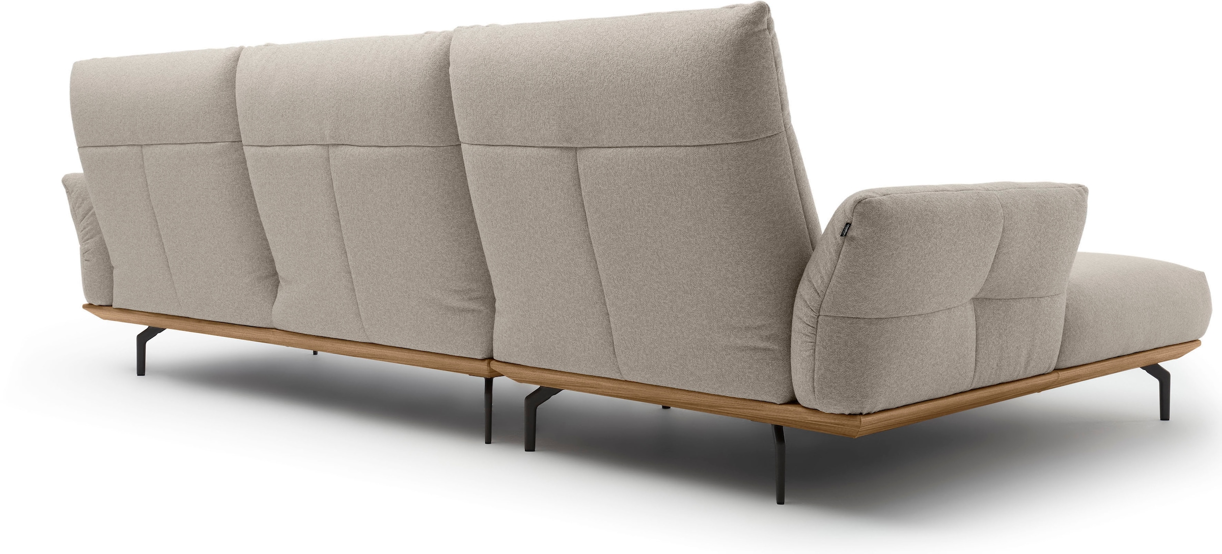 Creation BY ROLF BENZ Ecksofa »CR.460« Sockel in Nussbaum, Winkelfüße in Umbragrau, Breite 318 cm