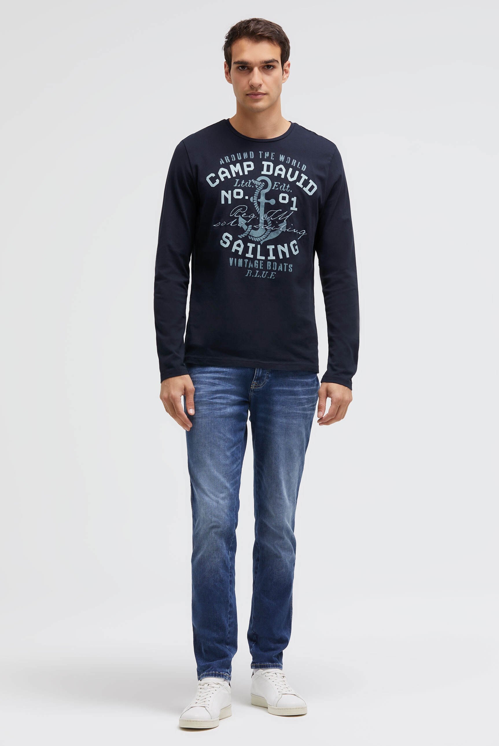 CAMP DAVID Rundhalsshirt aus Baumwolle