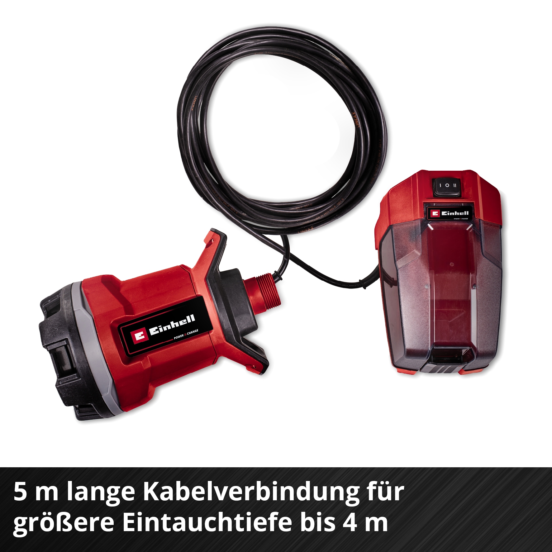 Einhell Akku-Gartenpumpe »Schmutzwasserpumpe GE-DP 18/25 Li - Solo«, 7.500 l/h, Power X-Change, ohne Akku und Ladegerät