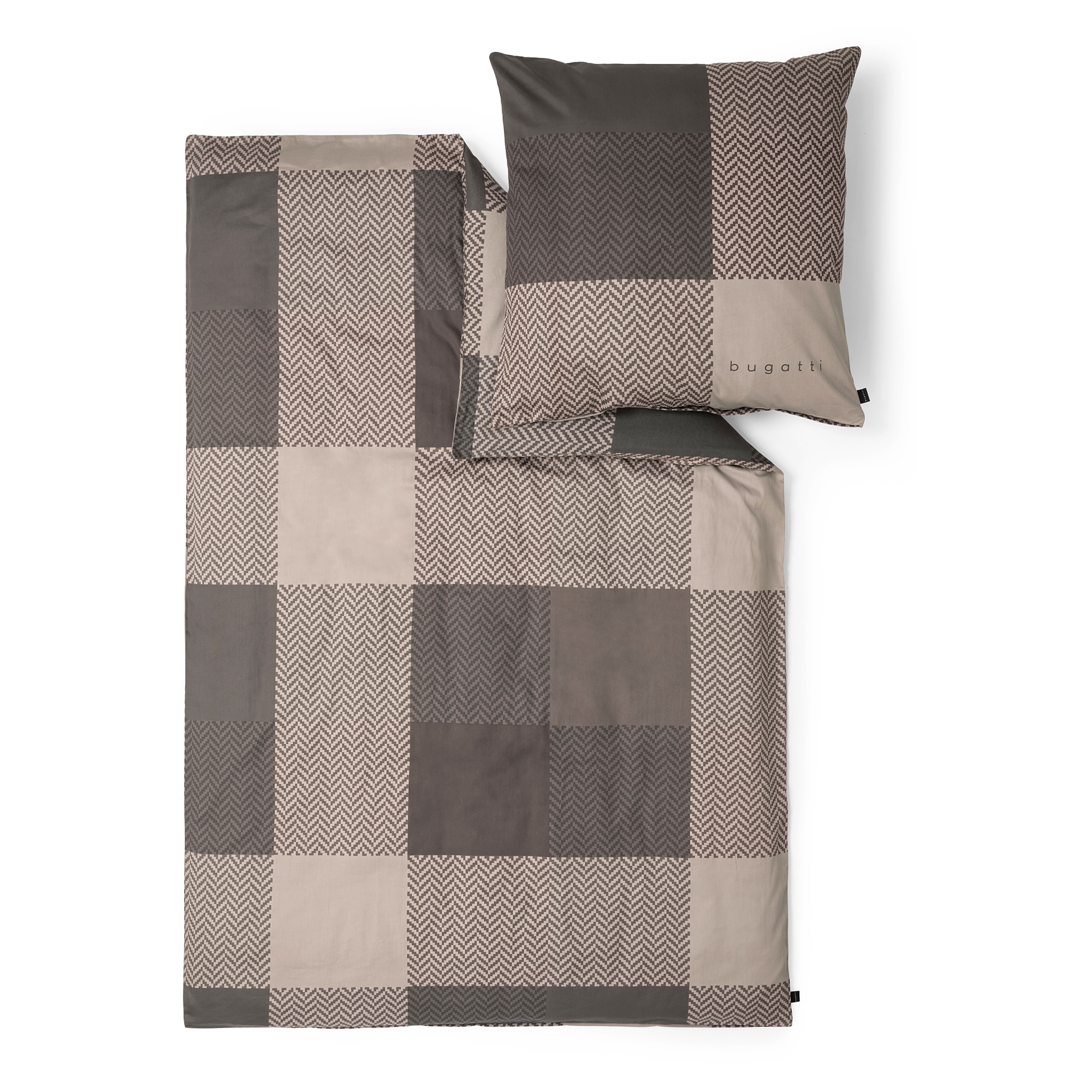 bugatti Bettwäsche "Satin-Flanell Kombi-Bettwäsche bugatti" 2 Stk. mit glatter Satin- und kuscheliger Flanellseite