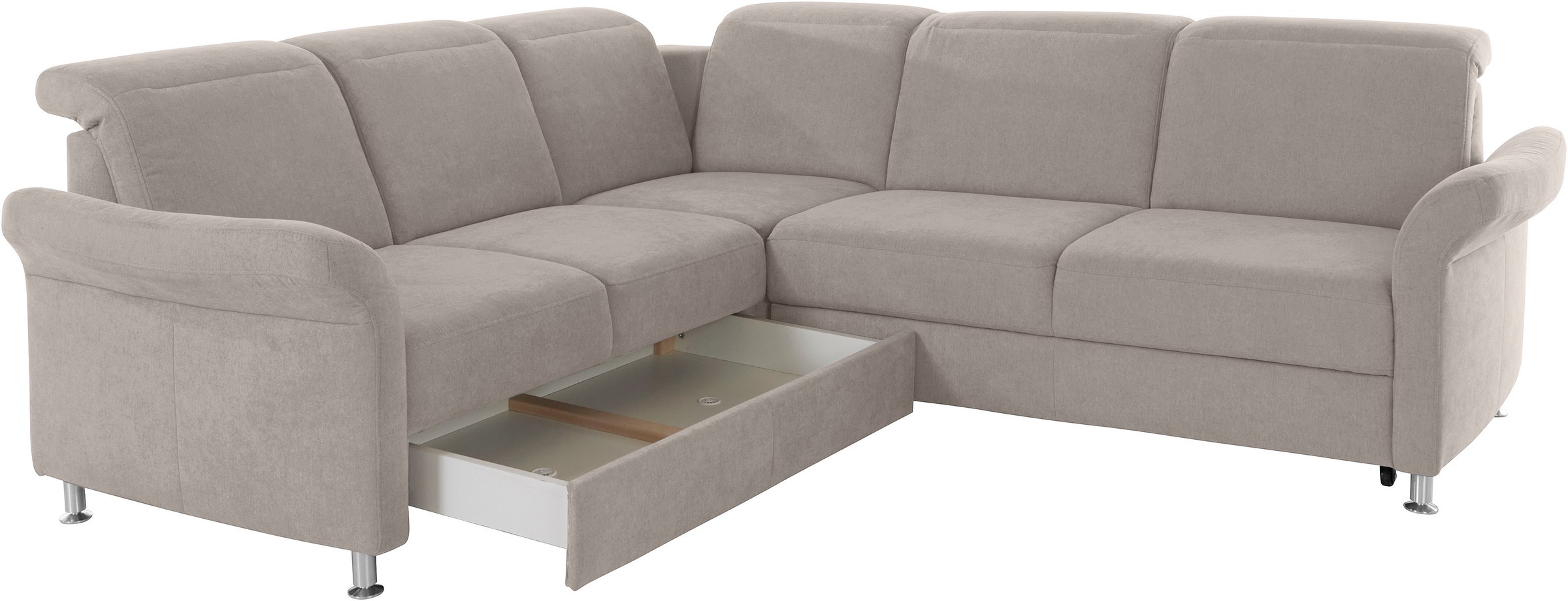 sit&more Ecksofa »Darwin L-Form«, inklusive Federkern, wahlweise mit Kopfteilverstellung, Bettfunktion