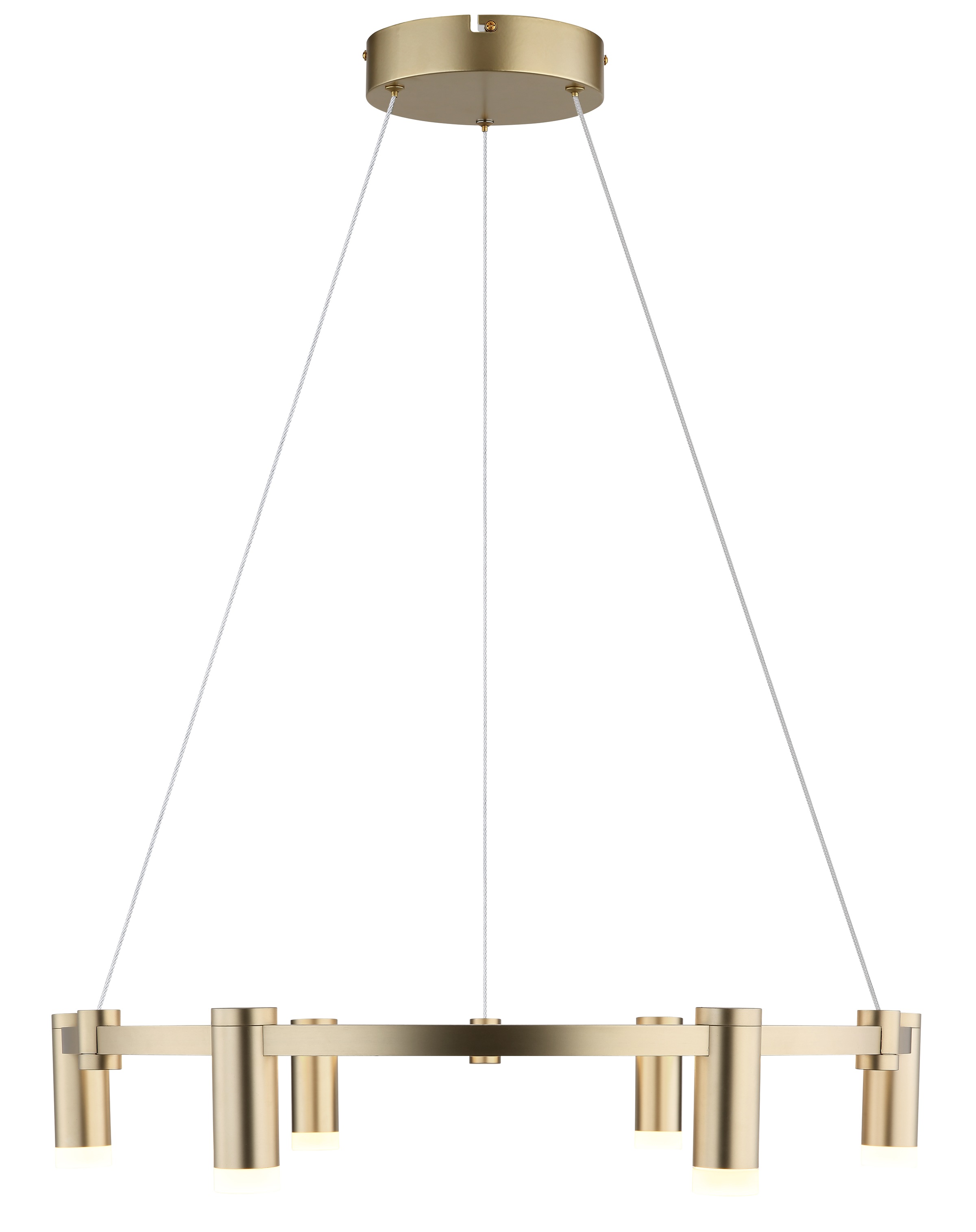 GLOBO LIGHTING Hängeleuchte "CASTELA", goldfarben matt, 1, Ø 62cm H: 120cm, 1 Stk., Leuchten, Goldfarbene Hängeleuchte mit Acryl opal, Memoryfunktion, LED 58W, Hängeleuchte