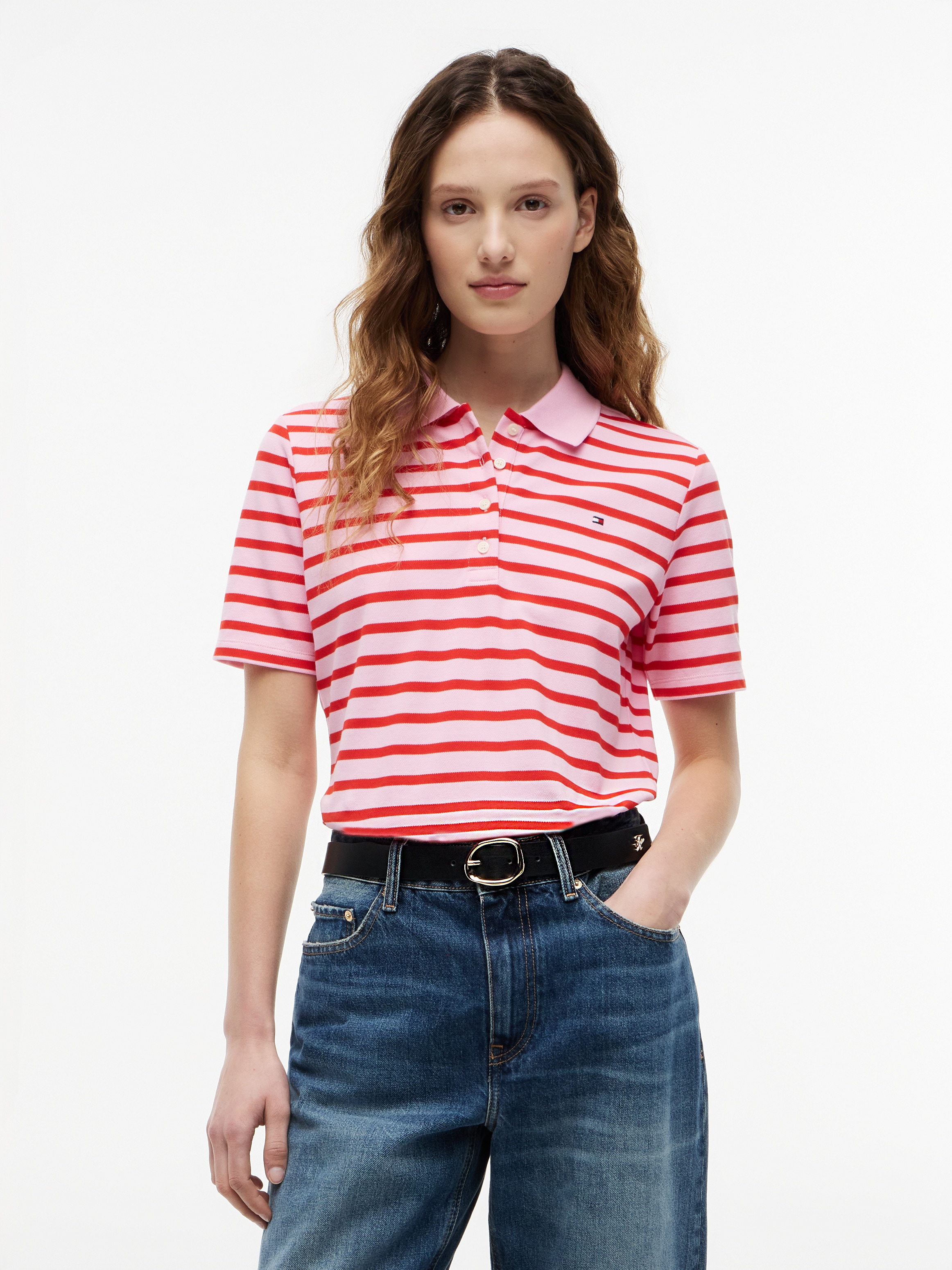 Tommy Hilfiger Poloshirt "1985 REG PIQUE POLO" mit Logo-Stickerei, Seitensc günstig online kaufen