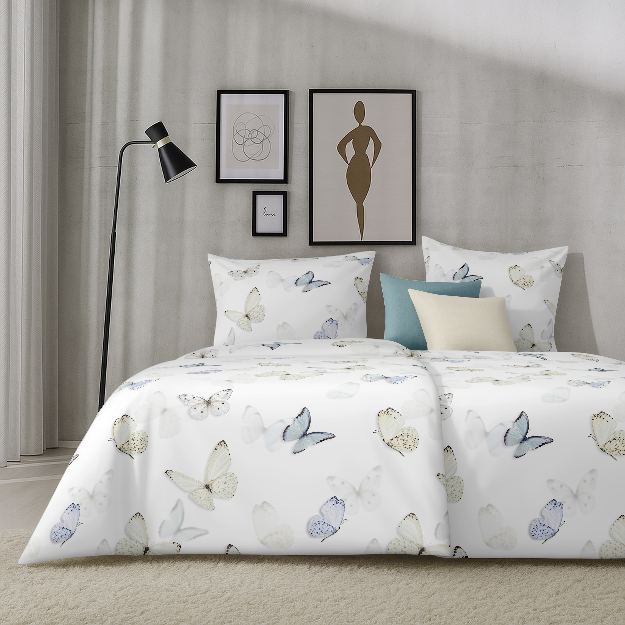 APELT Bettwäsche »Papillon« 2 tlg. Bettwäsche-Set mit Reißverschluss, Baumwoll-Satin, Digitaldruck