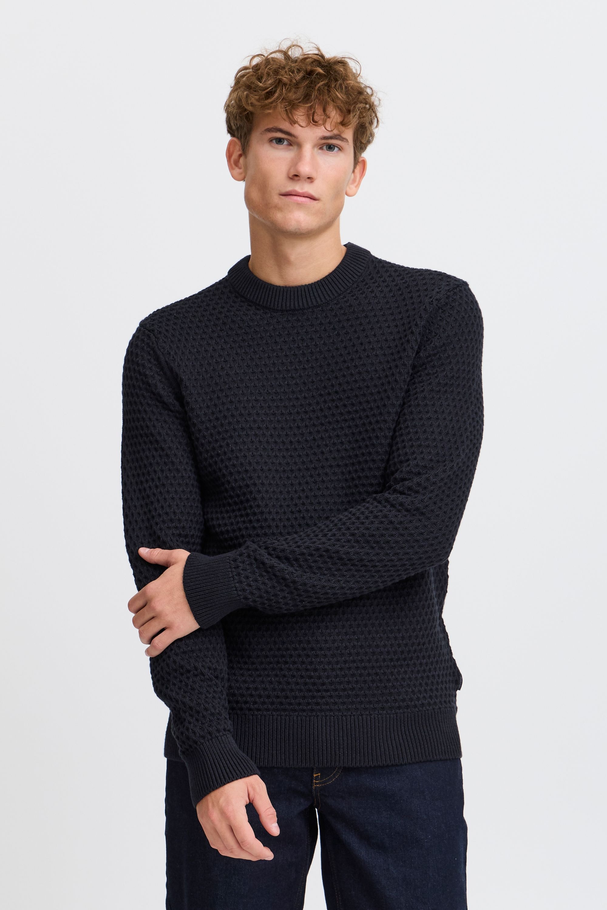 Casual Friday Strickfleece-Pullover »Strickpullover CFKARL structured crew neck knit«
