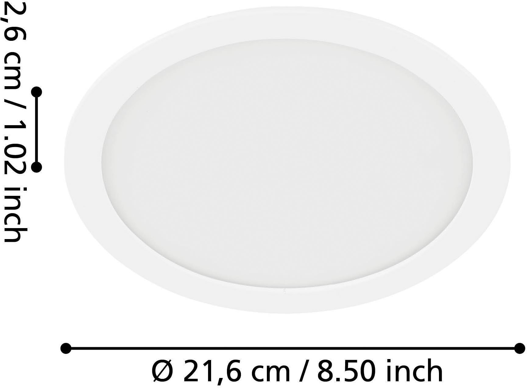EGLO Einbauleuchte »Fueva 5 Einbaustrahler, Stahl und Kunststoff, Einbauspot, Einbaulampe« LED-Modul 1 Stk. Warmweiß Einbauleuchte - Ø21,6 x ET26 cm - weiß - 17W inkl.