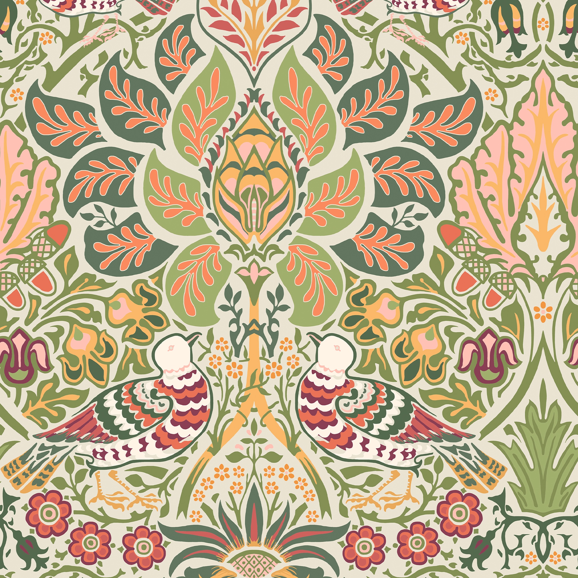 WILLIAM MORRIS AT HOME Vliestapete »Dove & Rose Olive«, Motiv, Design Tapeten