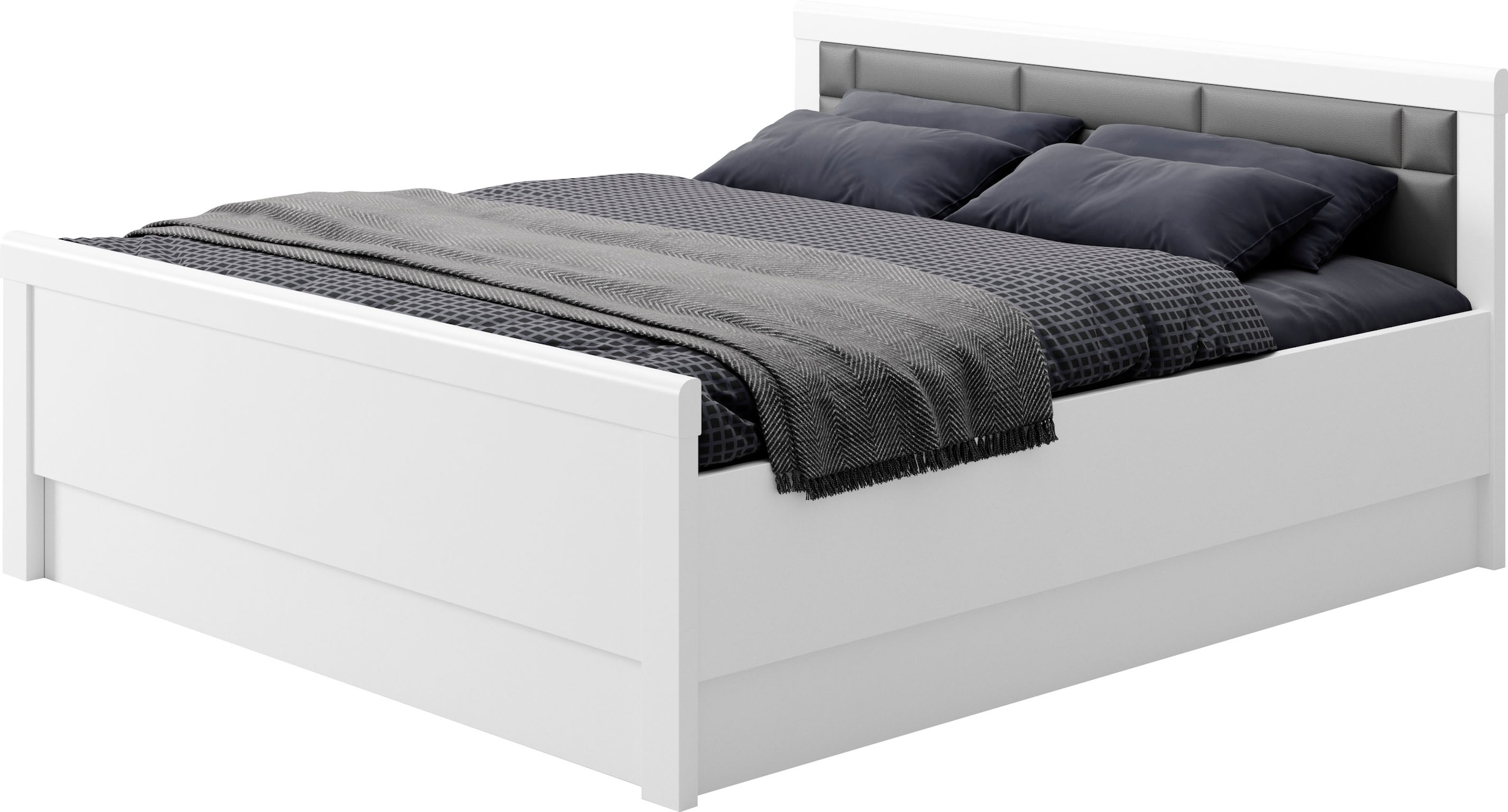 priess Einzelbett "Arnsberg Komfortbett mit flexibel höhenverstellbarer Liegefläche" gepolstertes Kopfteil, Made in Germany mit Blauem Engel und Goldenem M