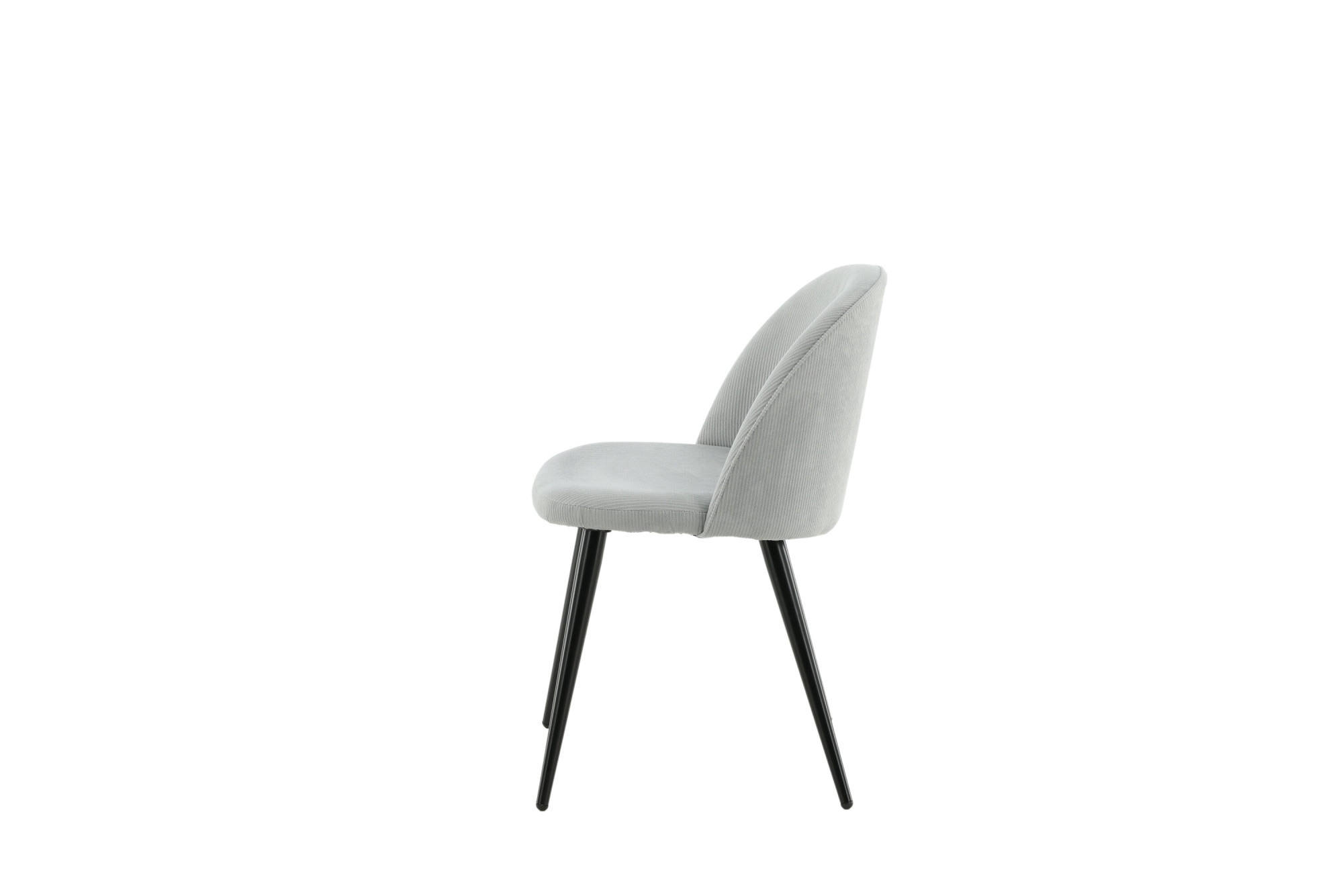 Venture Home Esszimmerstuhl »Velvet, 2er-Set Esszimmerstühle in Hellgrau-Cord, 150 kg belastbar« () 2 Stk.Polsterstuhl, Manchester-Bezug, schwarze Metallbeine, weich