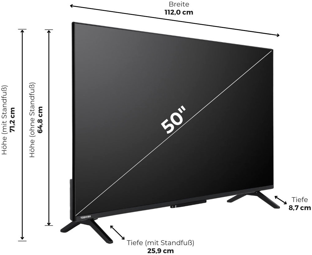 Toshiba DLED-Fernseher »50UV2463DA«, 4K Ultra HD, Smart-TV