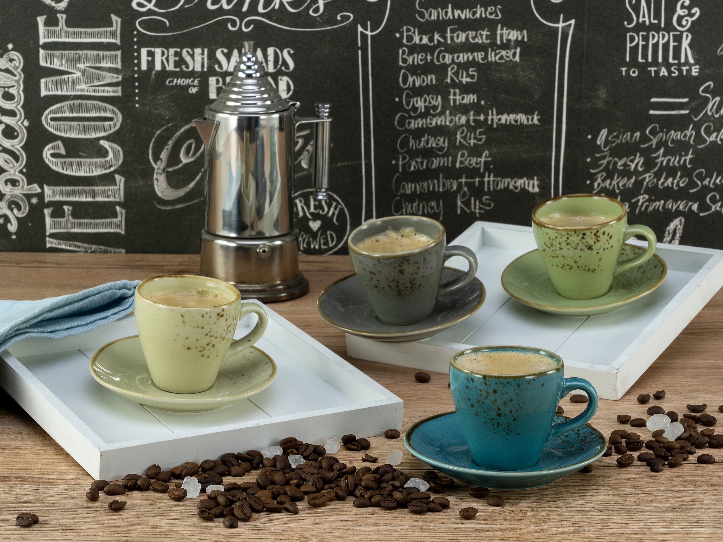 Espressotasse NATURE naturfarben CreaTable 4 »Kaffeetasse mit COLLECTION«, Tassen, 8 4 Untertassen (Set, bestellen Sprenkel, | BAUR Set, Tassen tlg.),